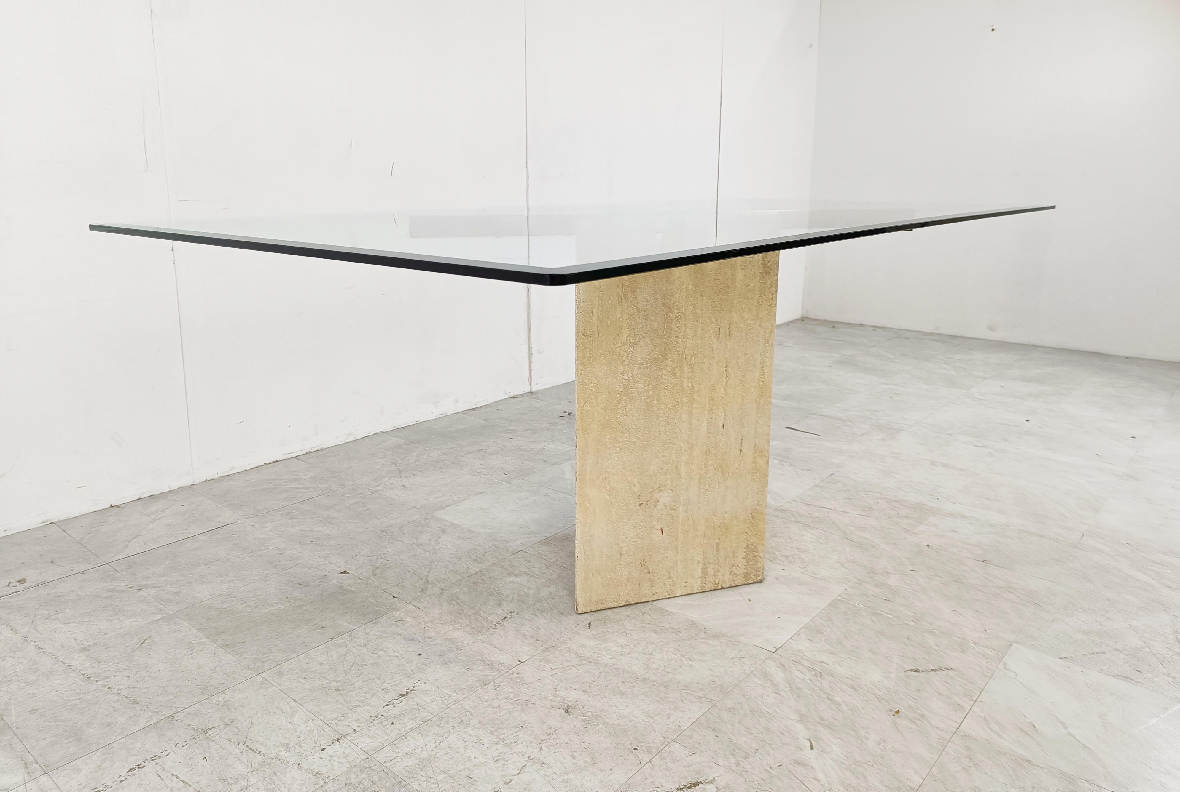 Vintage Travertine Dining Table by Artedi, 1970s 1