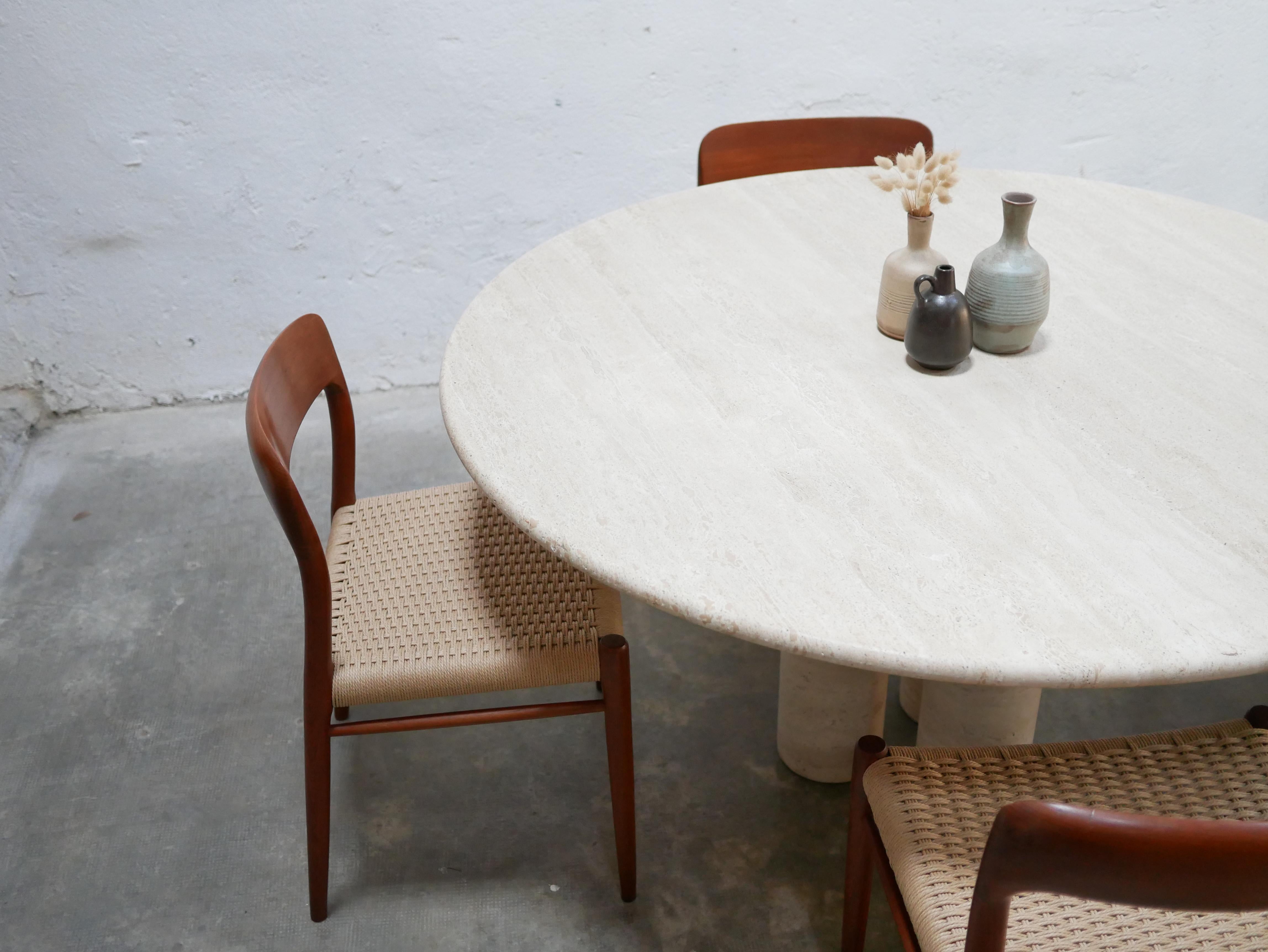 Vintage Travertine Dining Table For Sale 6