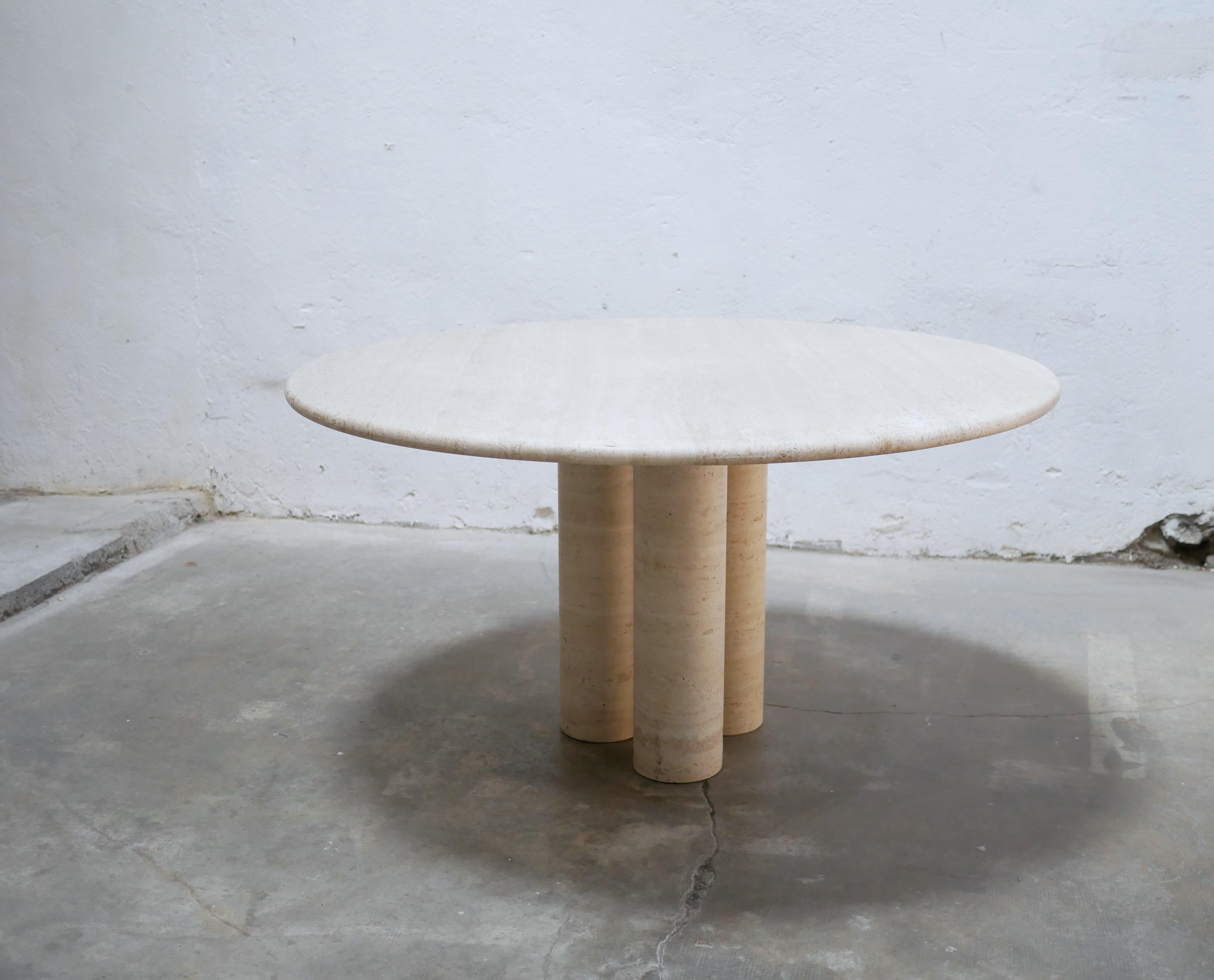 Vintage Travertine Dining Table For Sale 8