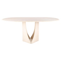 Vintage Travertine Dining Table