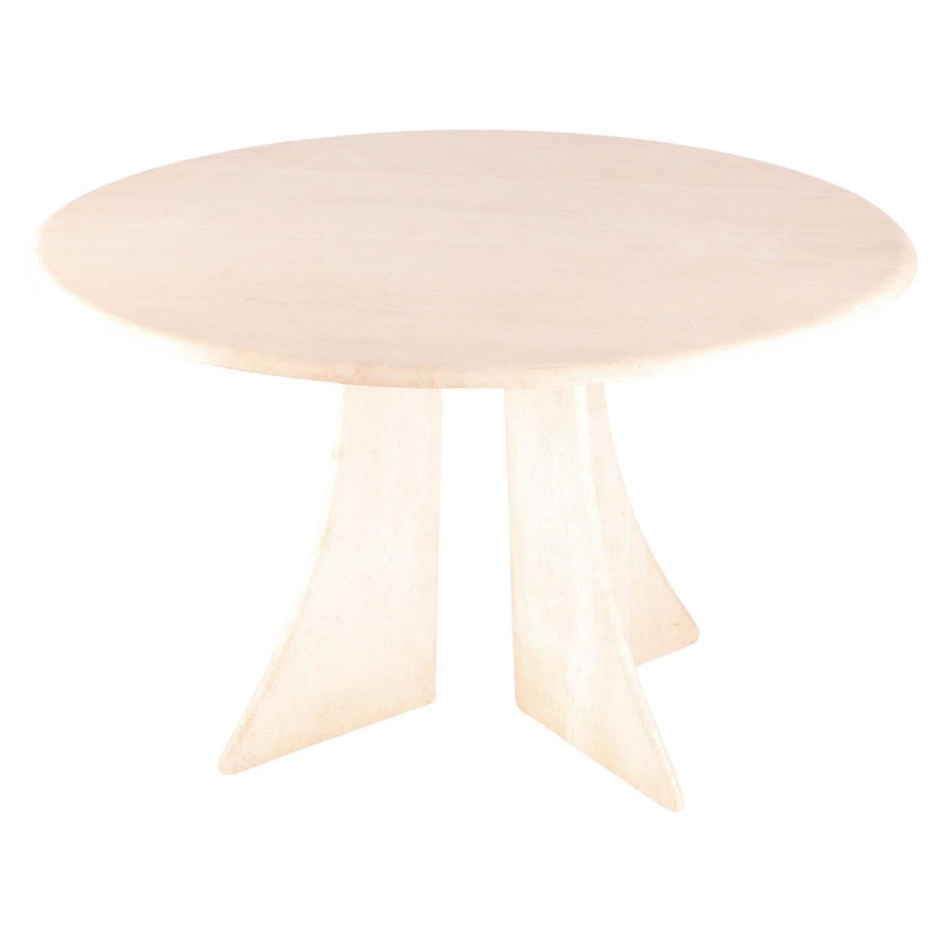 Circular Travertine Stone Dining Table at 1stDibs