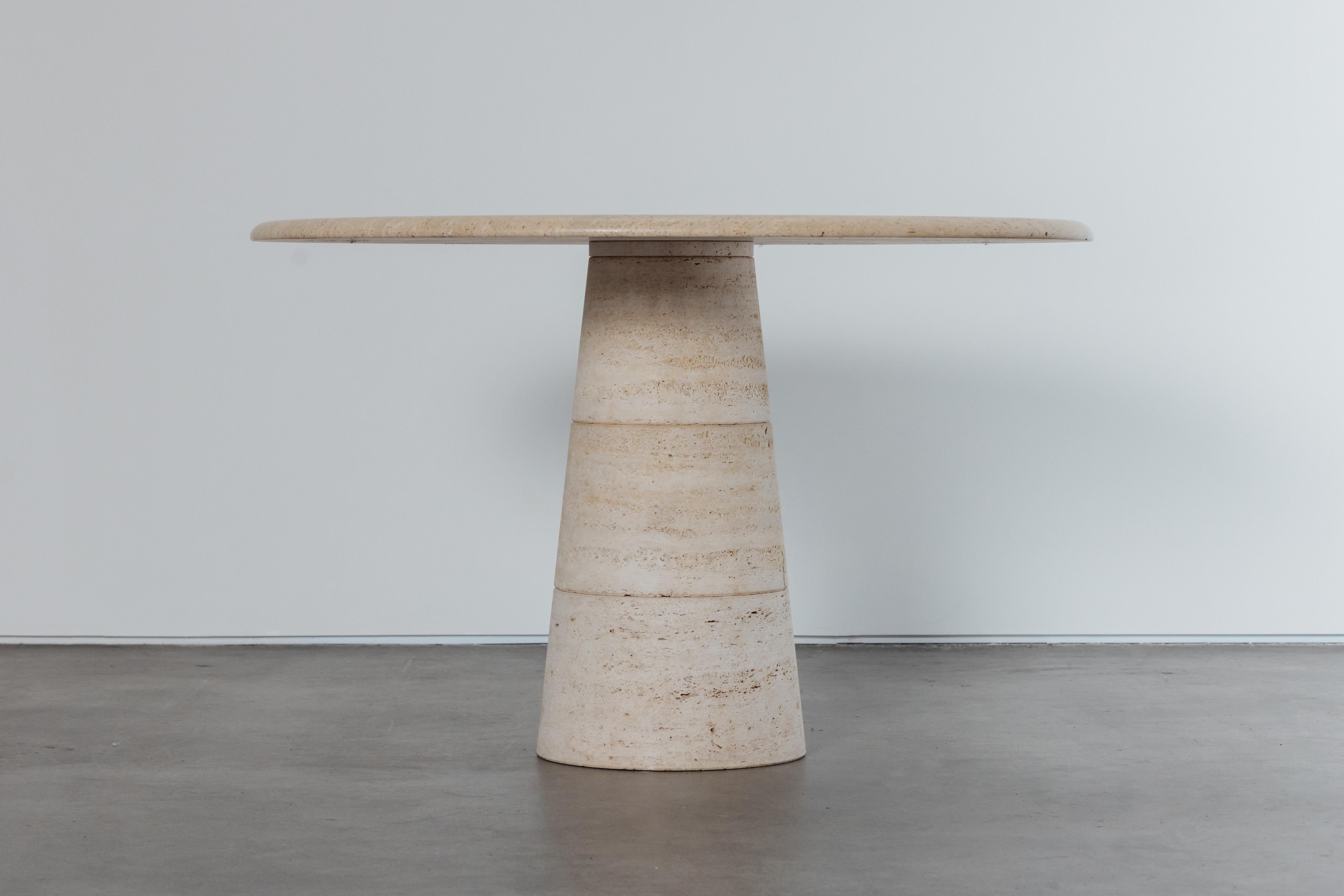 Vintage Travertine Dining Table From France, Circa 1970 For Sale 1