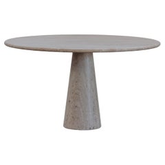 Vintage Travertine Dining Table From Italy, Circa 1970