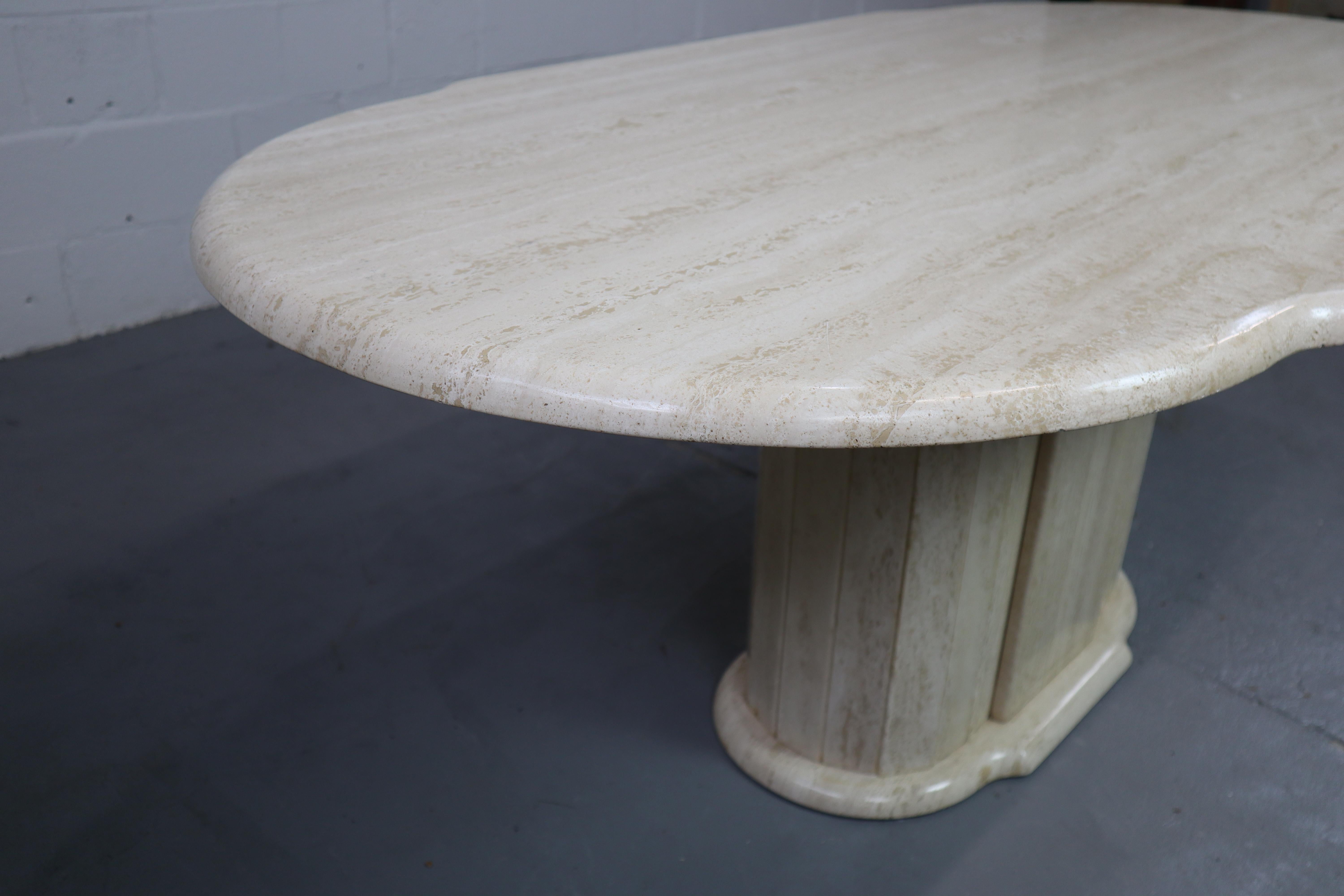 Vintage Travertine dining table, Italy 1970's For Sale 5