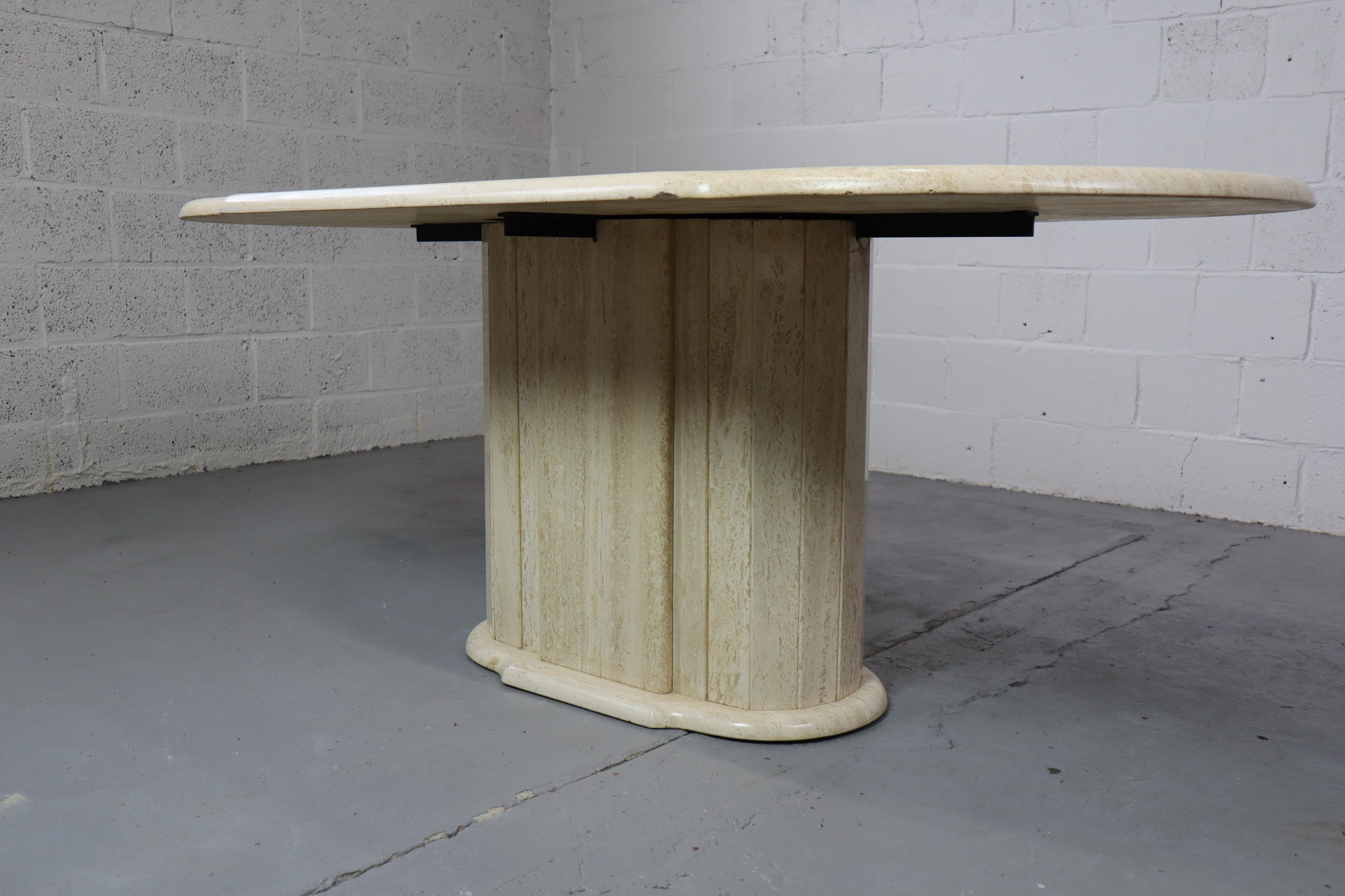 Mid-Century Modern Vintage Travertine dining table, Italy 1970's For Sale