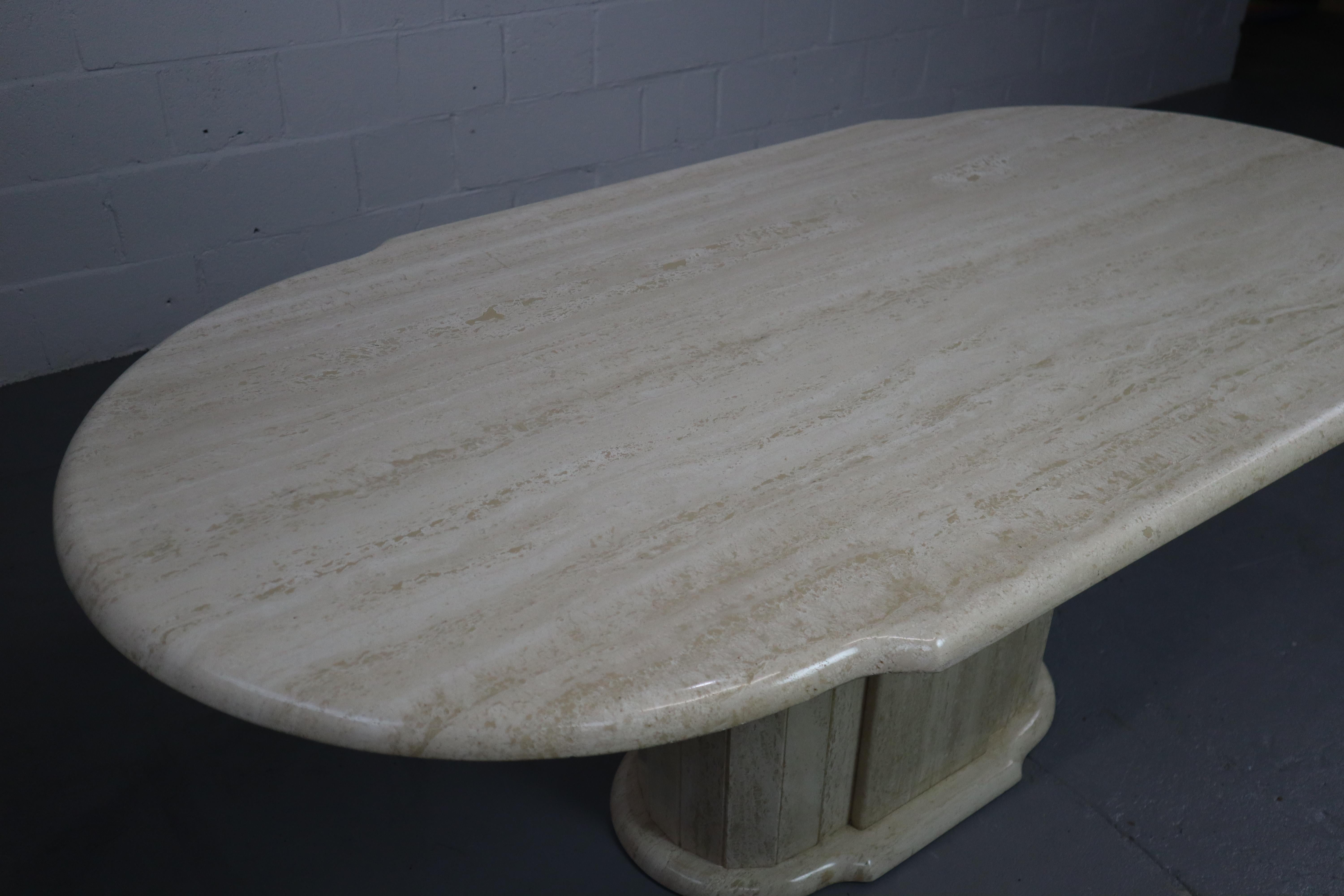 Vintage Travertine dining table, Italy 1970's For Sale 1