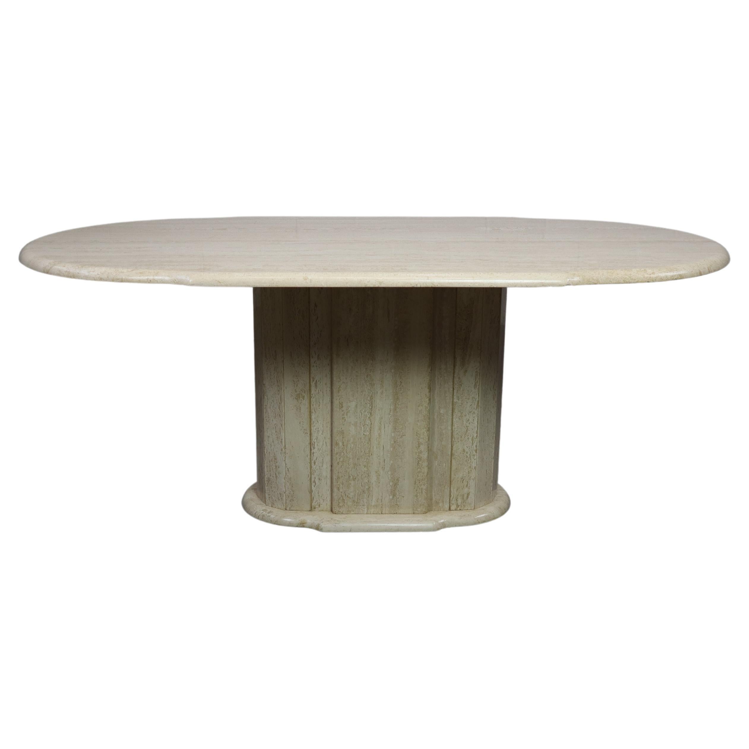 Vintage Travertine dining table, Italy 1970's For Sale