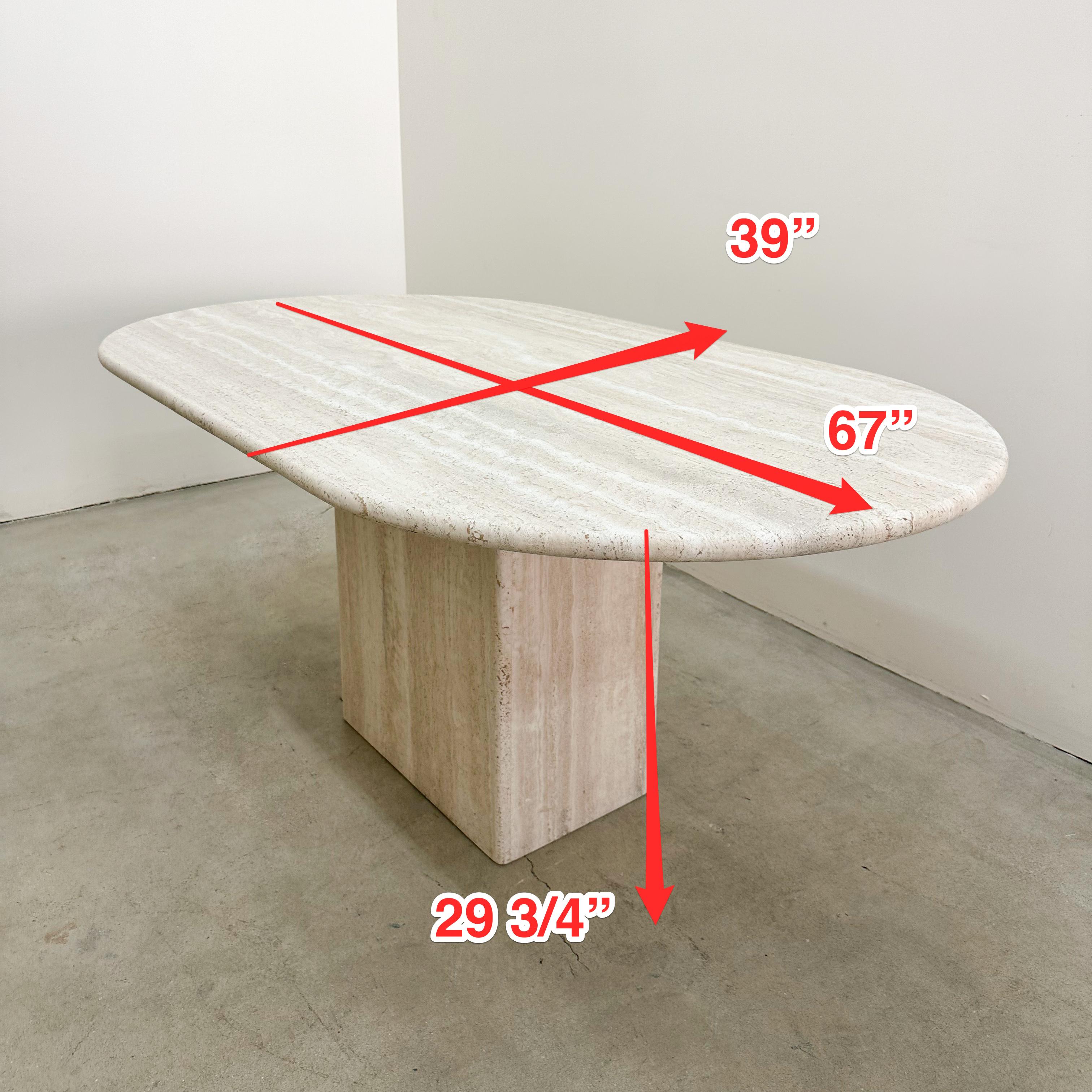 Vintage Travertine Dining Table Or Desk 70s 80s MCM Postmodern 5