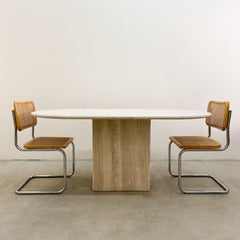 Vintage Travertine Dining Table Or Desk 70s 80s MCM Postmodern