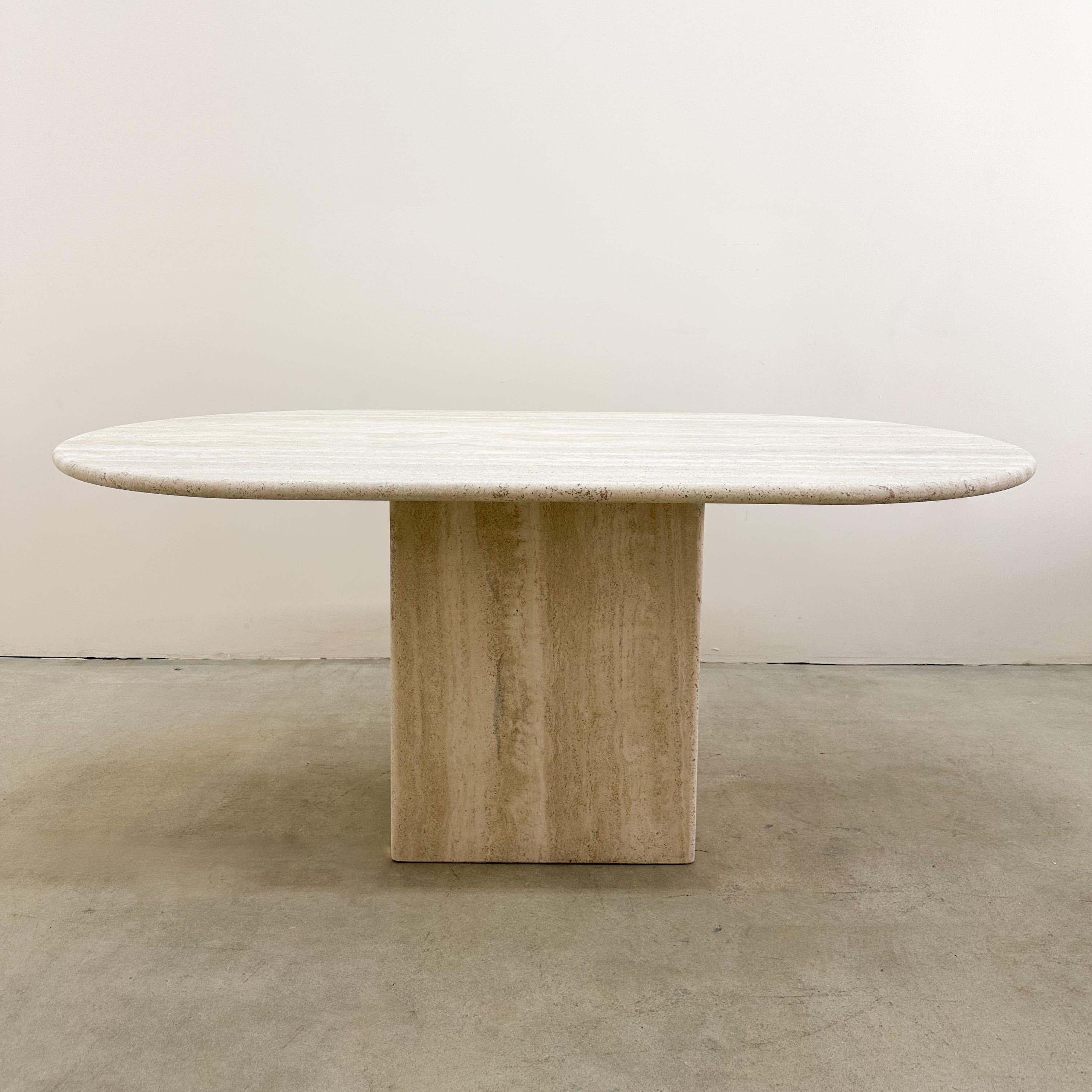 Late 20th Century Vintage Travertine Dining Table Or Desk 70s 80s MCM Postmodern