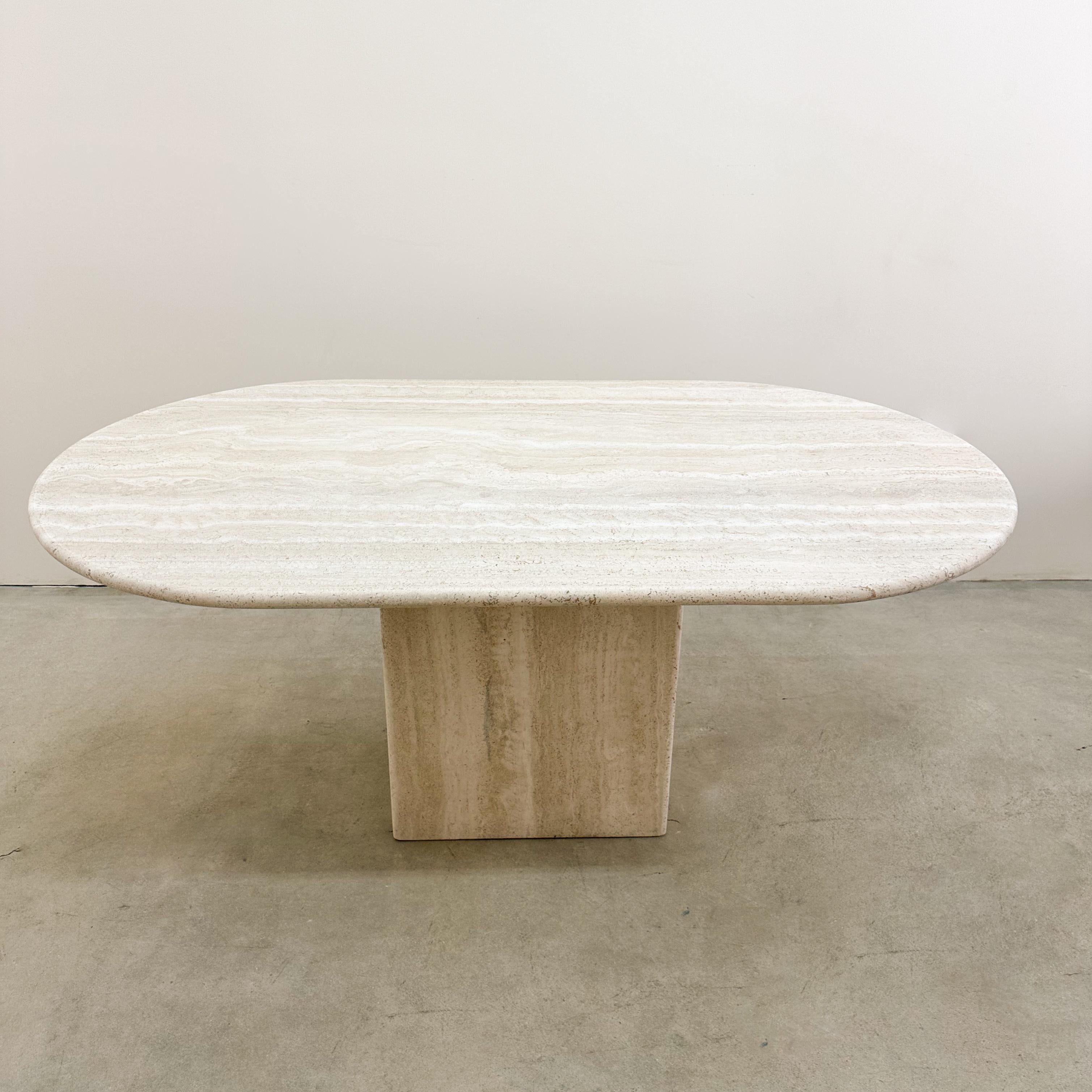 Vintage Travertine Dining Table Or Desk 70s 80s MCM Postmodern 1