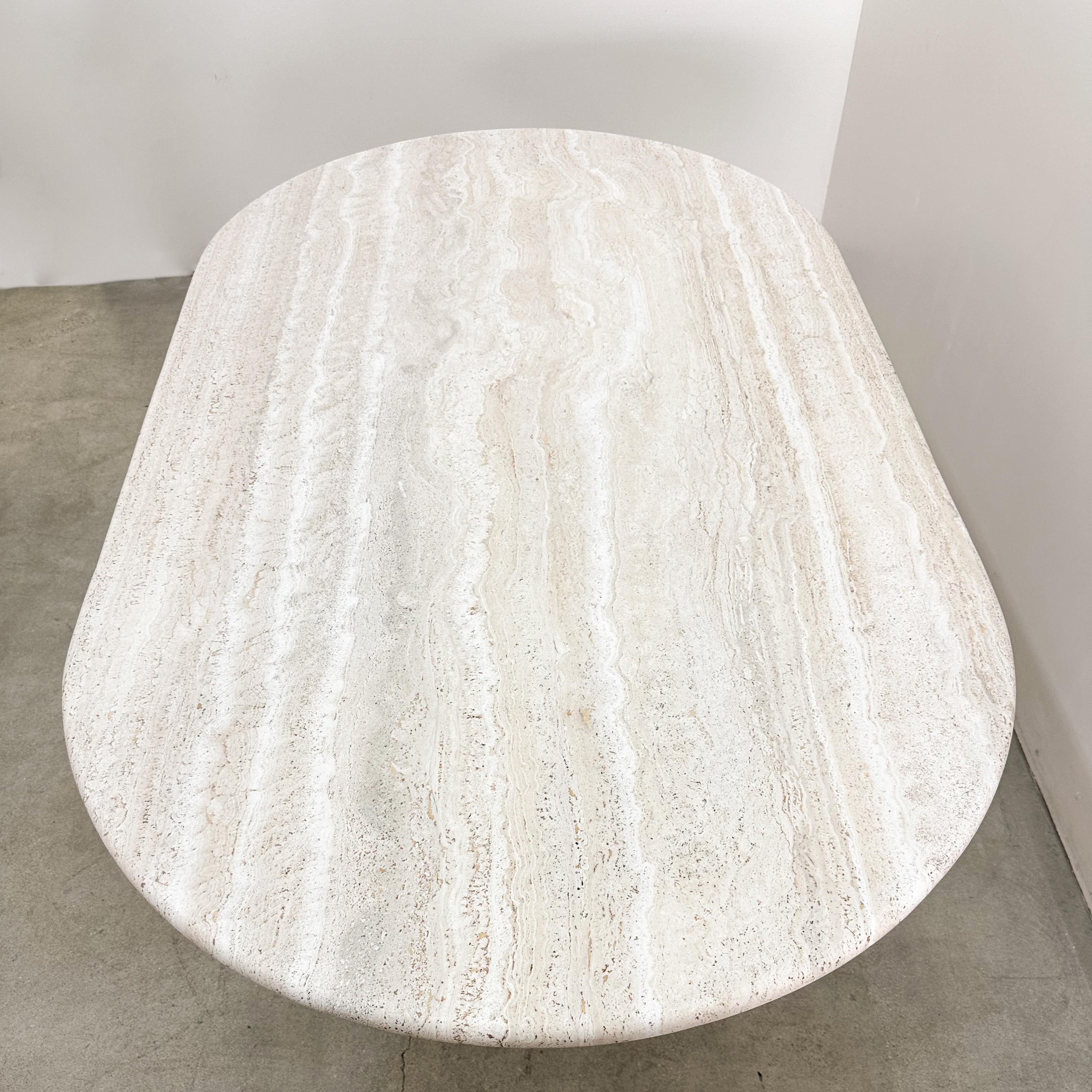 Vintage Travertine Dining Table Or Desk 70s 80s MCM Postmodern 2