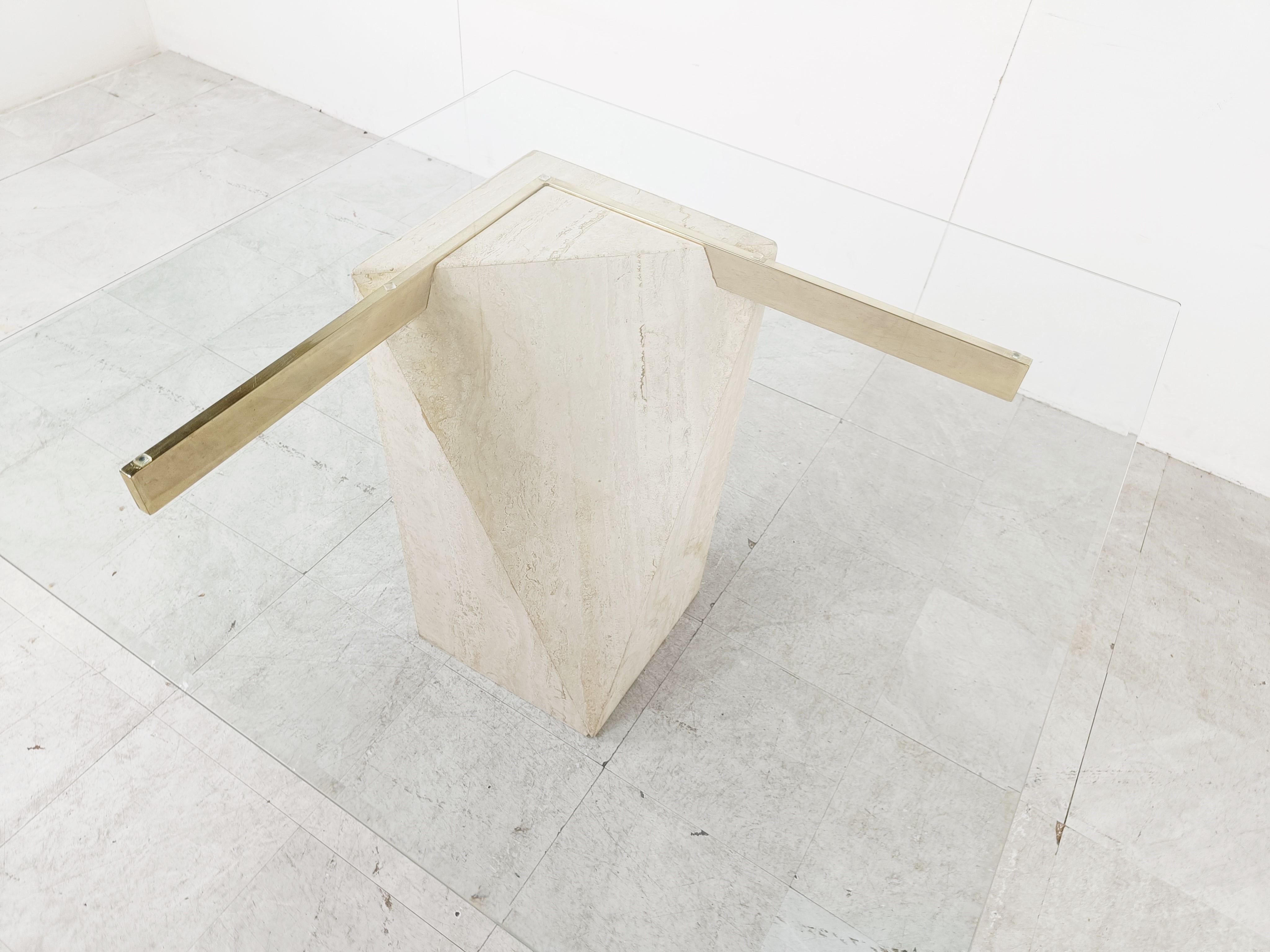 Vintage Travertine Dining Table or Side Table by Artedi, 1970s 5