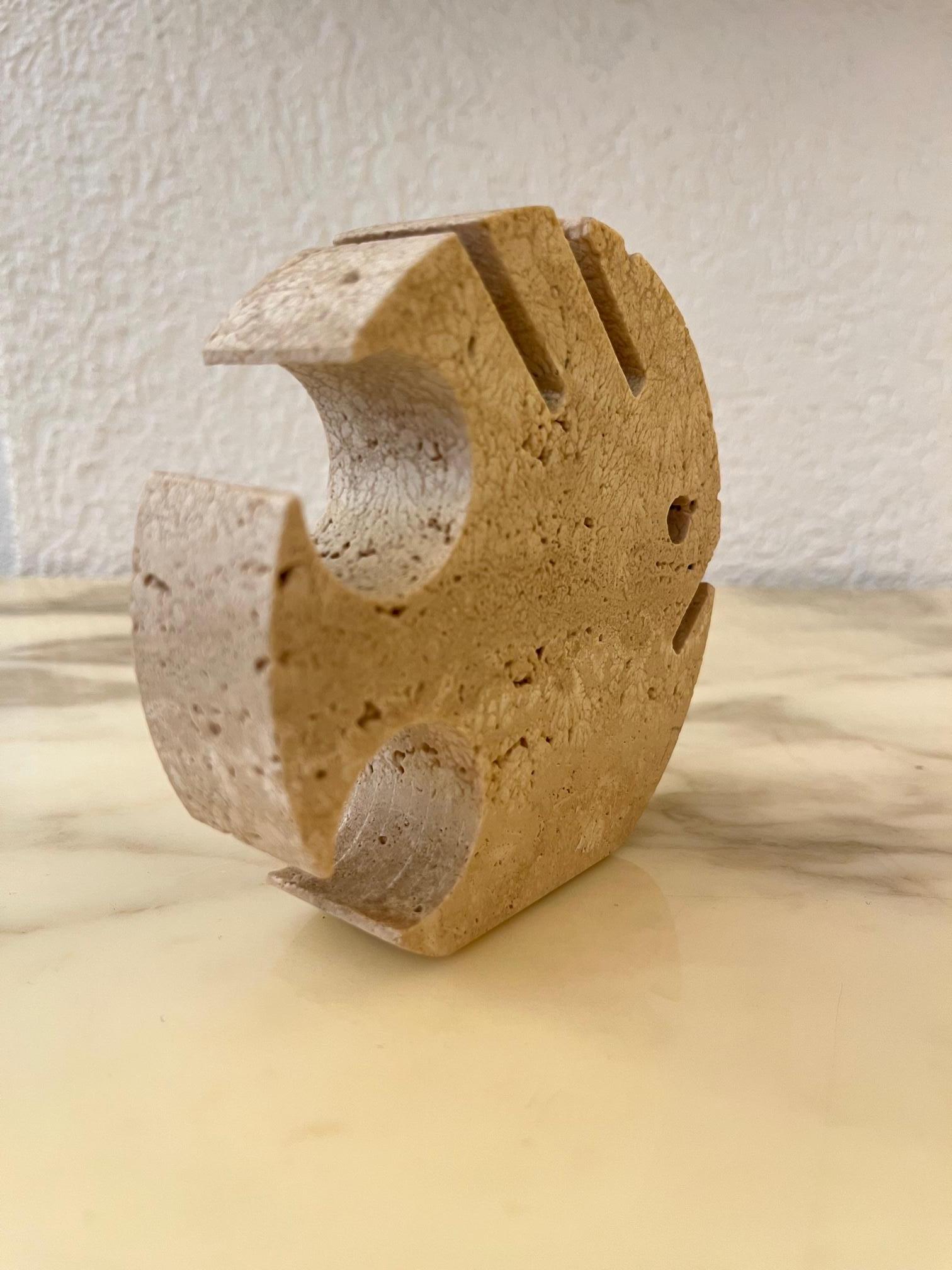 Vintage Travertine Fish Sculpture by Enzo Mari for Fratelli Manelli, Italy 1970s In Excellent Condition For Sale In Geneva, CH