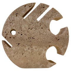 Vintage Travertine Fish Sculpture by Enzo Mari for Fratelli Manelli, Italy 1970s