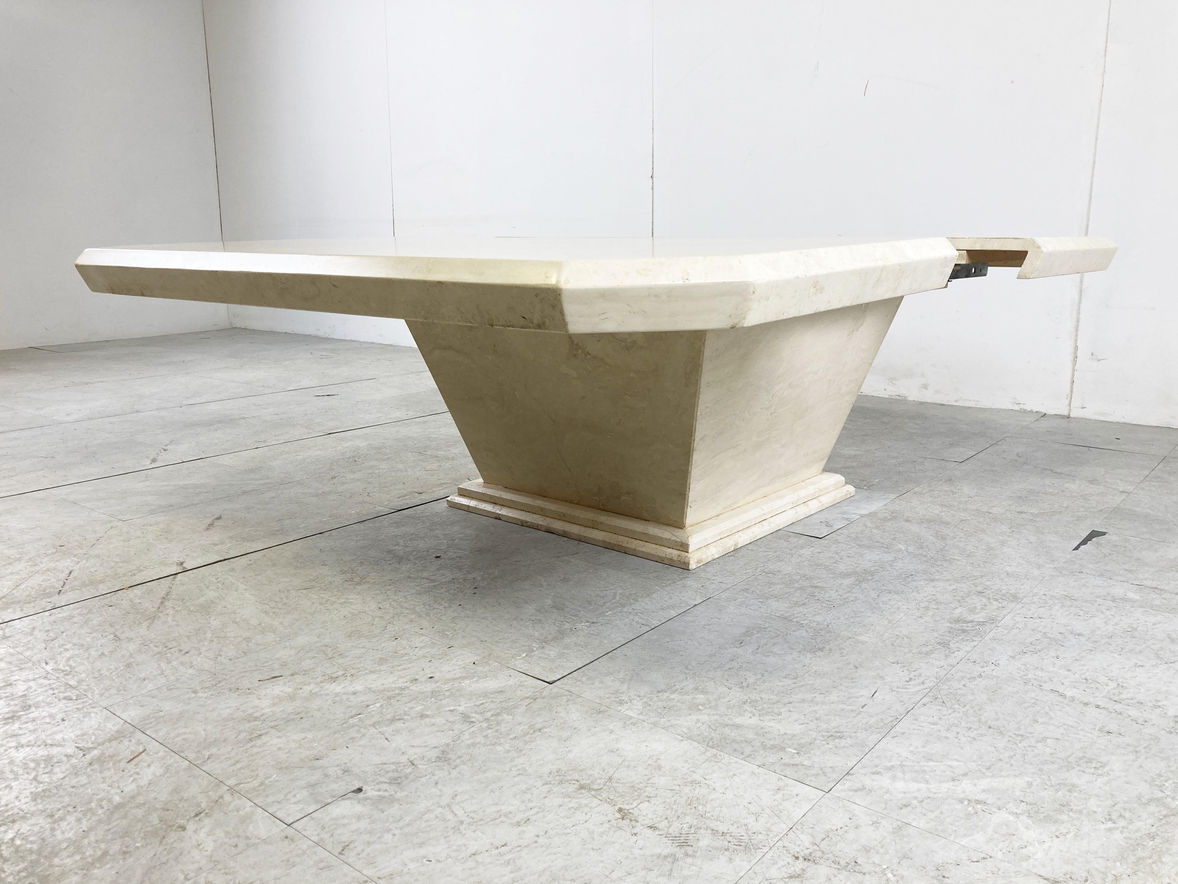 Vintage Travertine Hidden Bar Coffee Table, 1970s For Sale 4