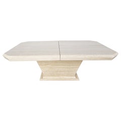 Vintage Travertine Hidden Bar Coffee Table, 1970s