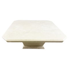 Retro Travertine Hidden Bar Coffee Table, 1970s