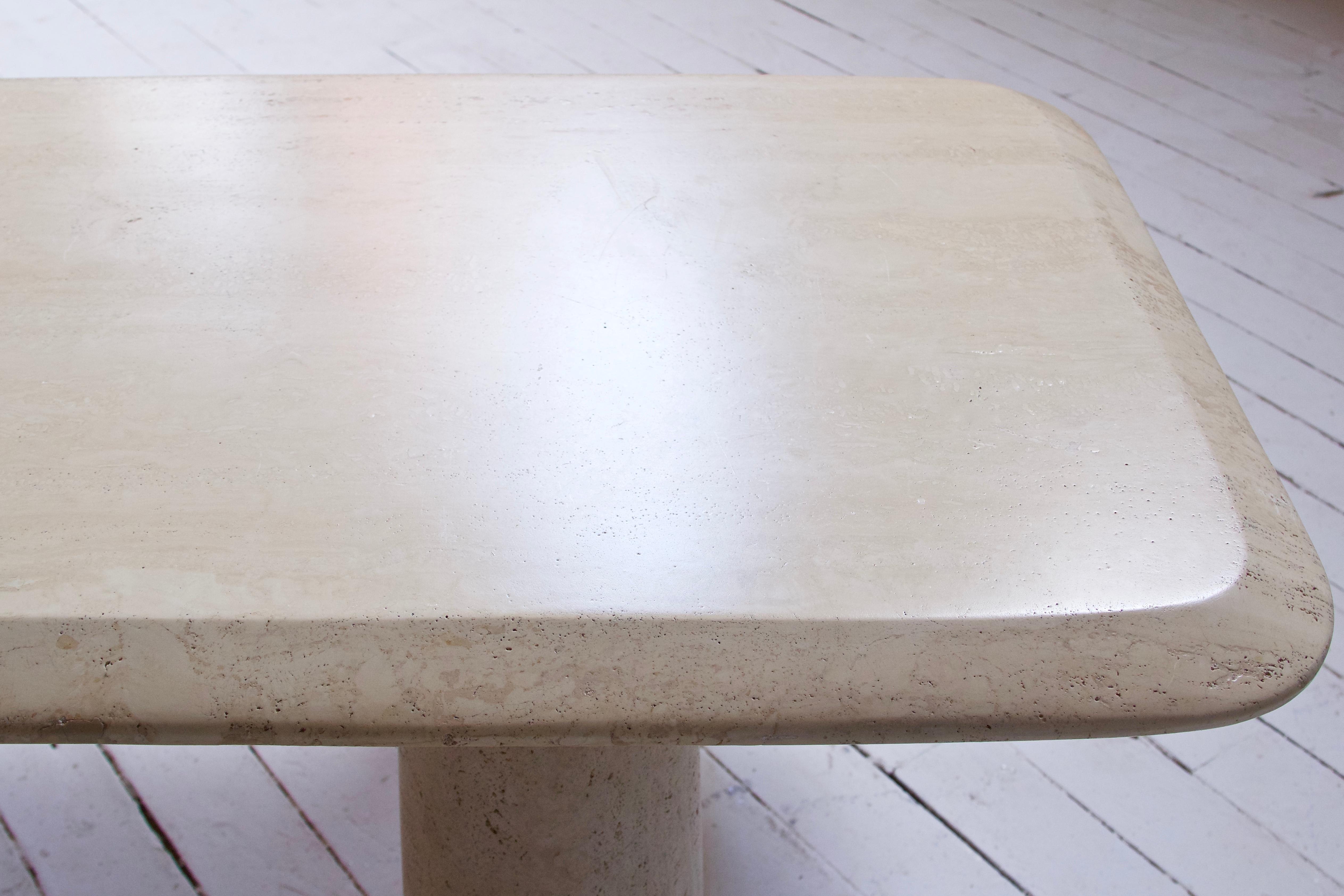 Vintage Travertine Coffee Table in the Style of Mario Bellini, Italy, 1970s 4