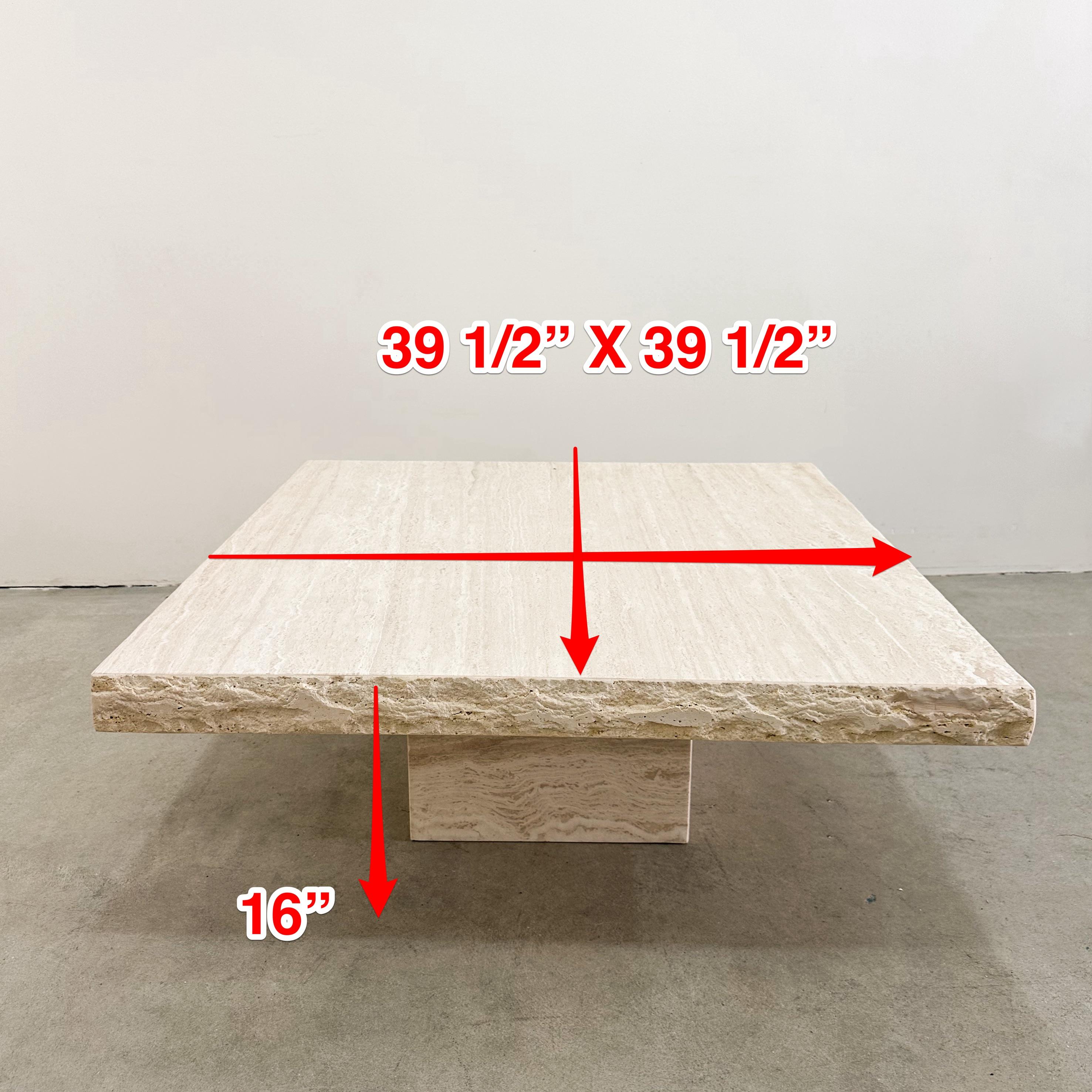 Table basse vintage en travertin à bords bruts 70s, 80s, MCM Postmodern en vente 7