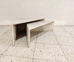 Vintage Travertine Nesting Tables, 1970s