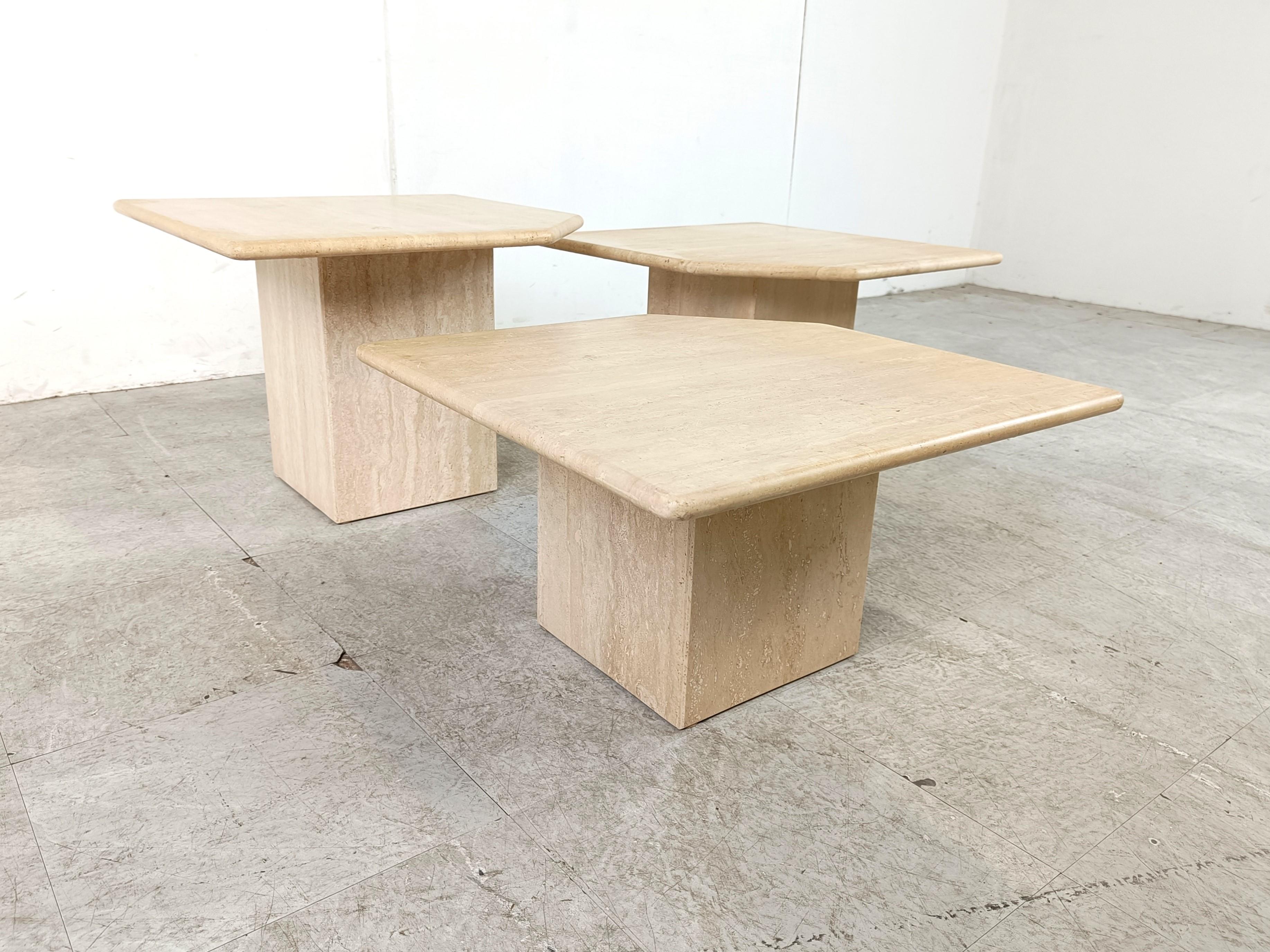 Late 20th Century Vintage travertine nesting tables or side tables, 1970s