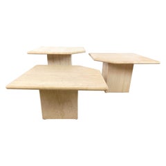 Vintage travertine nesting tables or side tables, 1970s