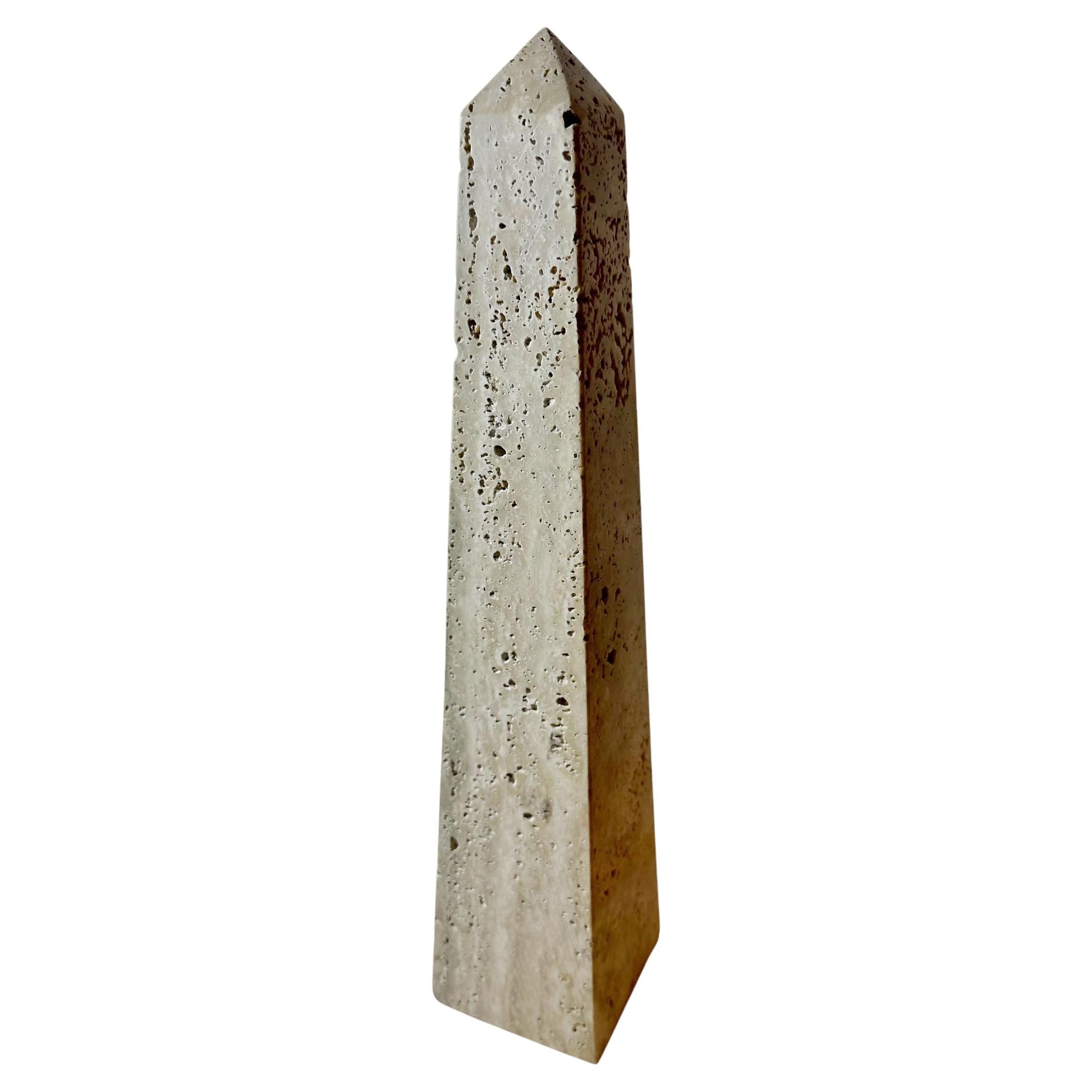 Vintage Travertine Obelisk