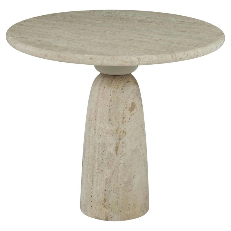 Vintage Travertine Side Table For Sale at 1stDibs