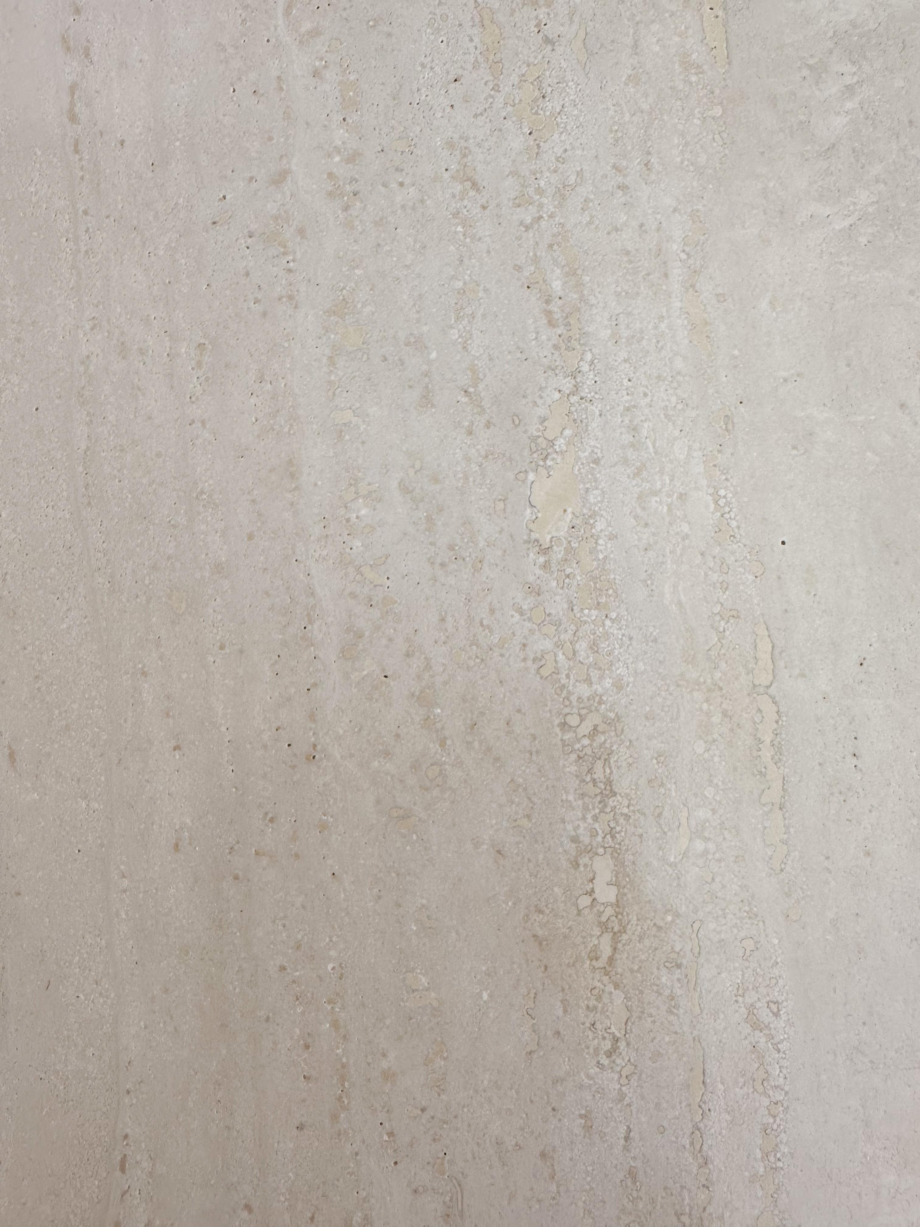 Vintage 1980s Travertine Square Coffee Table with Rounded Edge For Sale 5