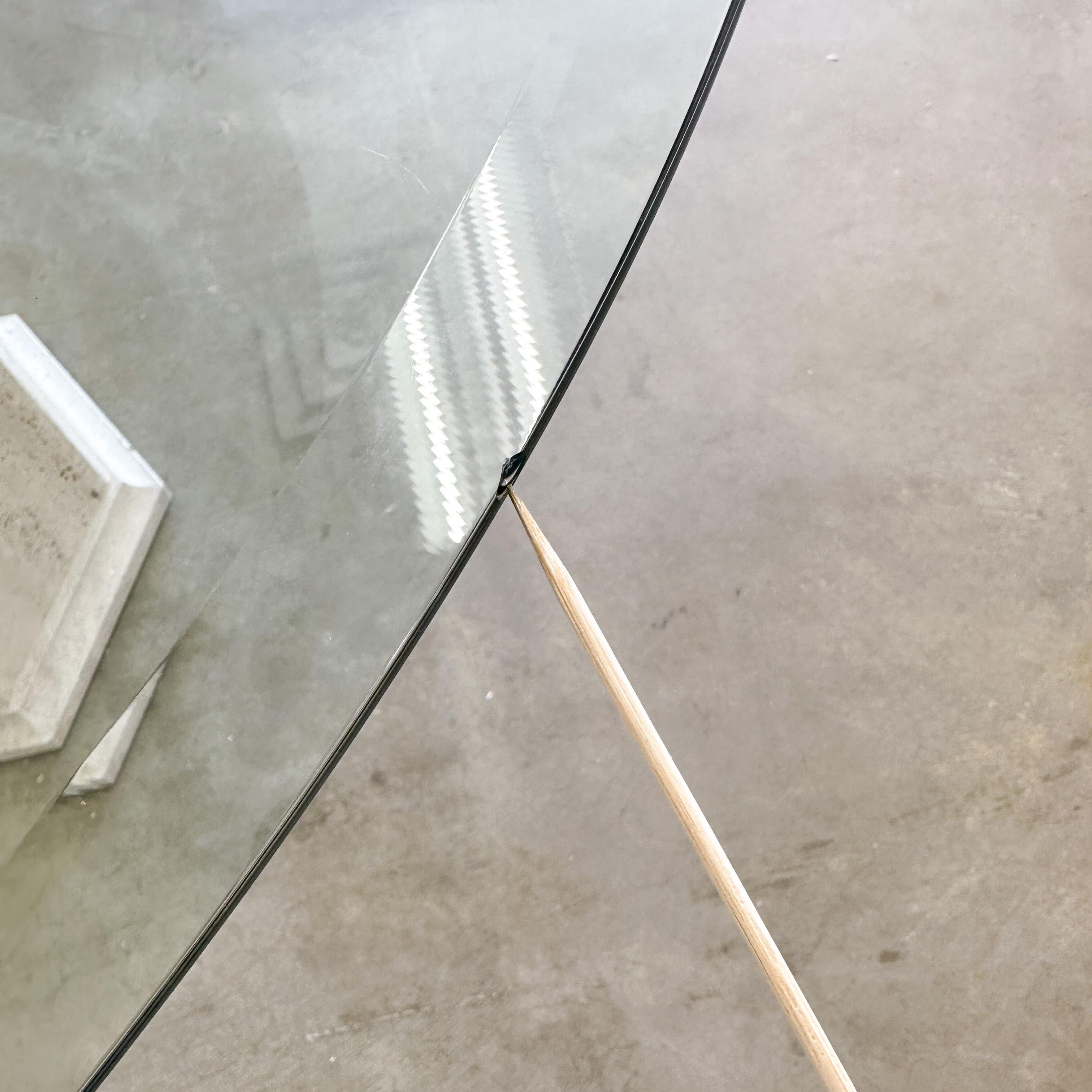 Vintage Travertine Stone And Glass  Dining Table Postmodern MCM 70s 80s Retro 3