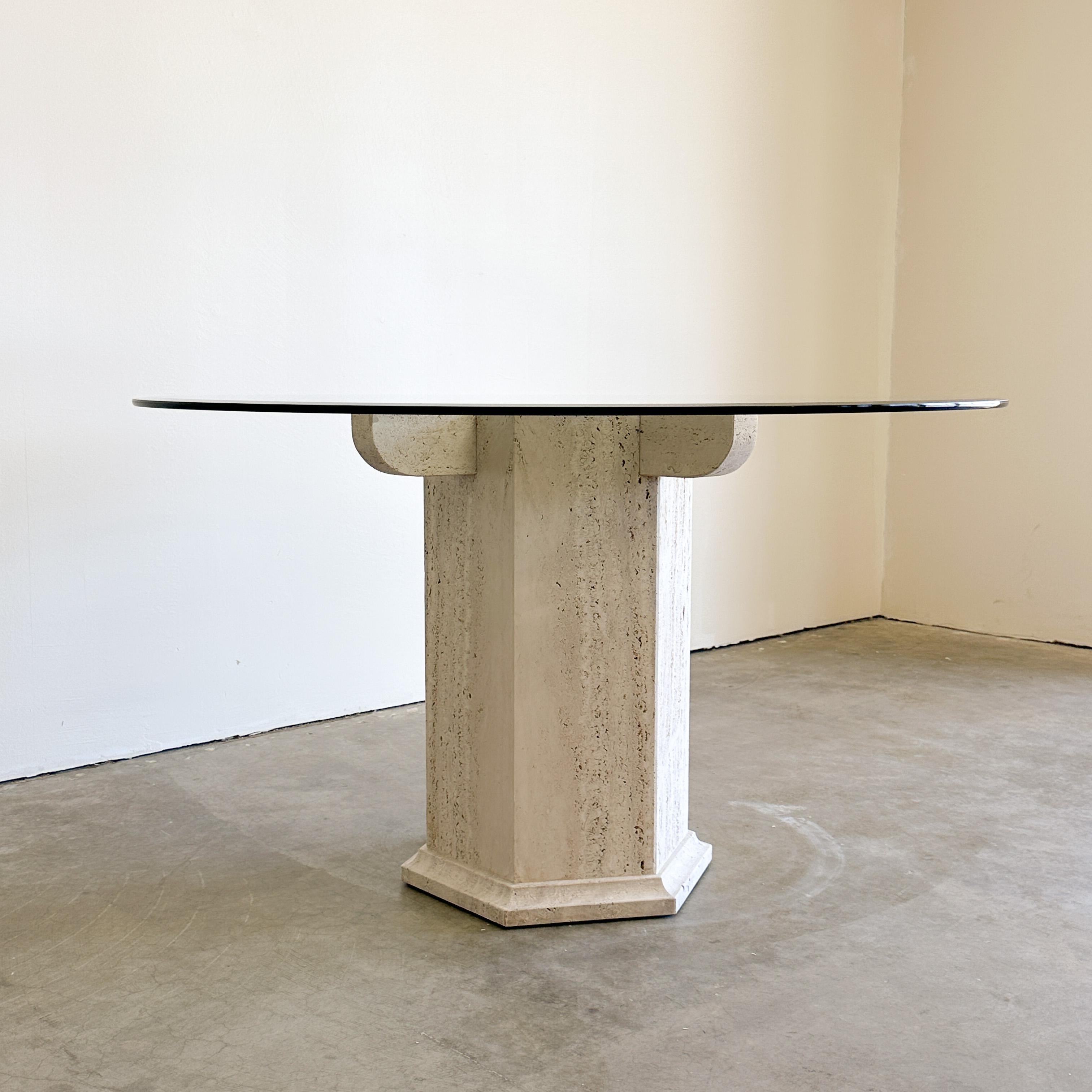stone table with glass top