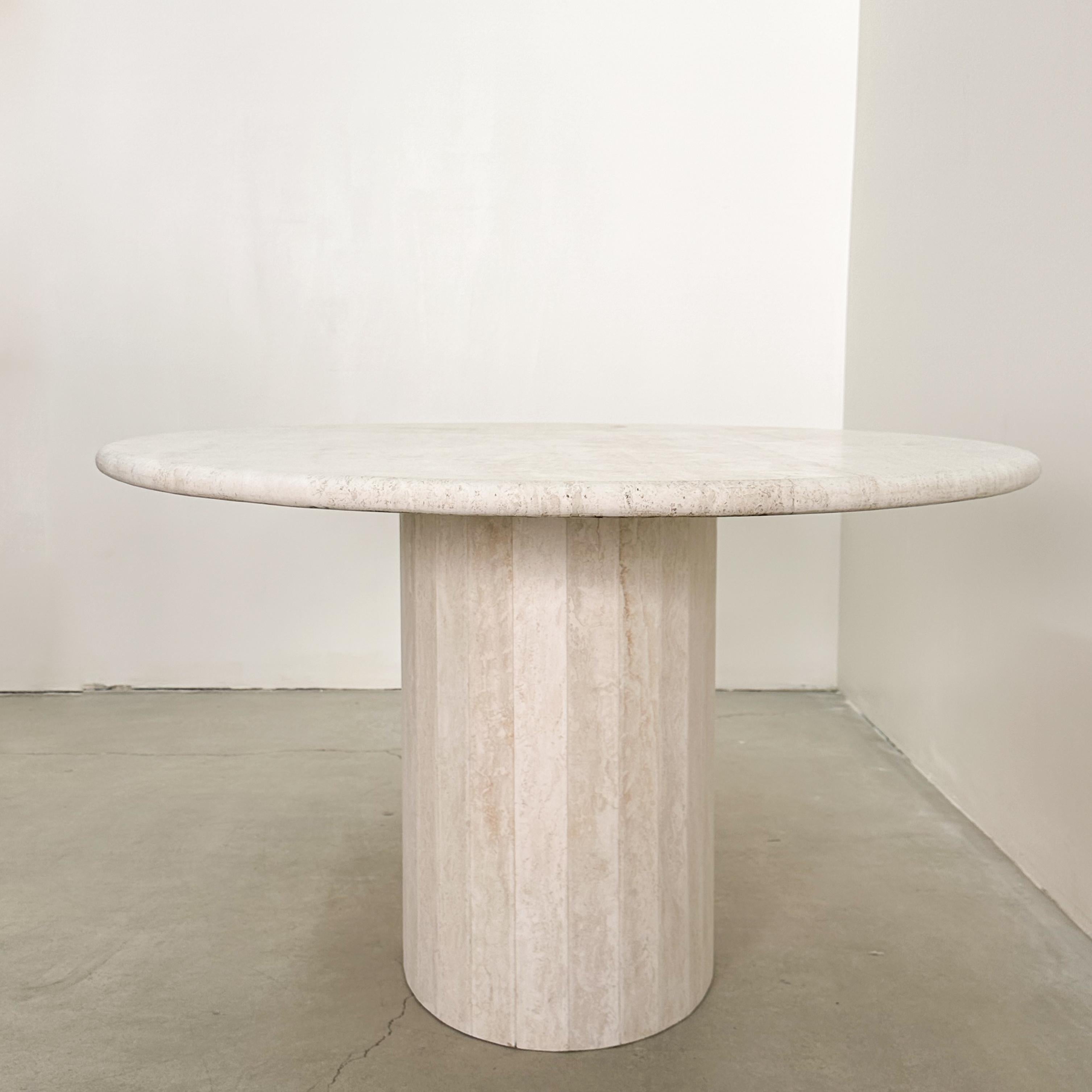 Vintage Travertine Stone Oval Dining Table  For Sale 2