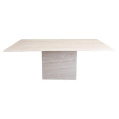 Vintage Travertine Stone Rectangle Dining Table 