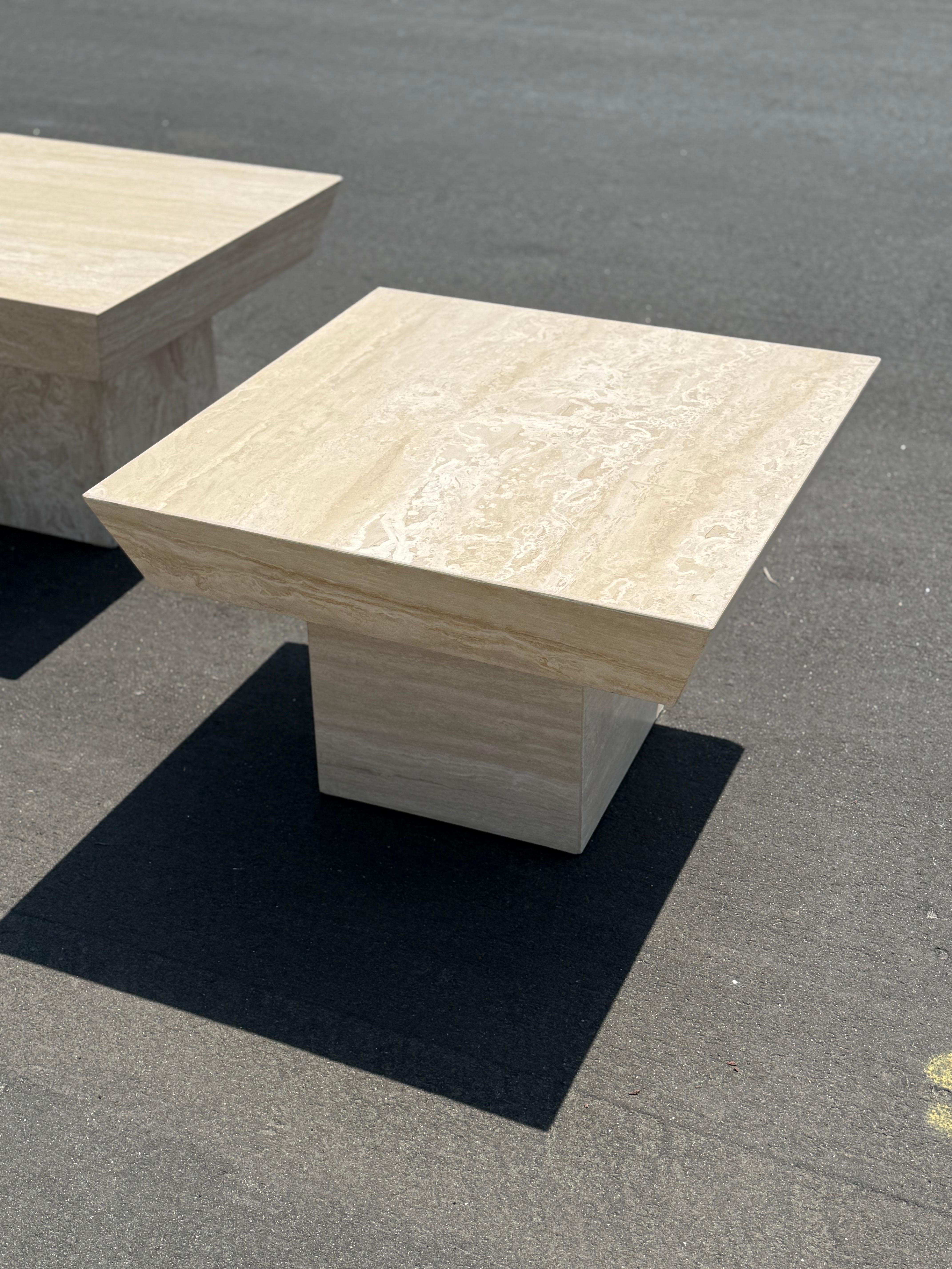 Vintage Travertine Stone Tables For Sale 1
