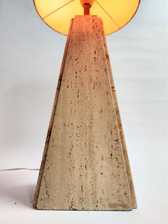 Vintage Travertine Table Lamp by Camille Breesch, 1970s