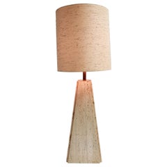 Vintage Travertine Table Lamp by Camille Breesch, 1970s