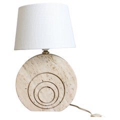 Vintage Travertine Table Lamp (circa 1980s)