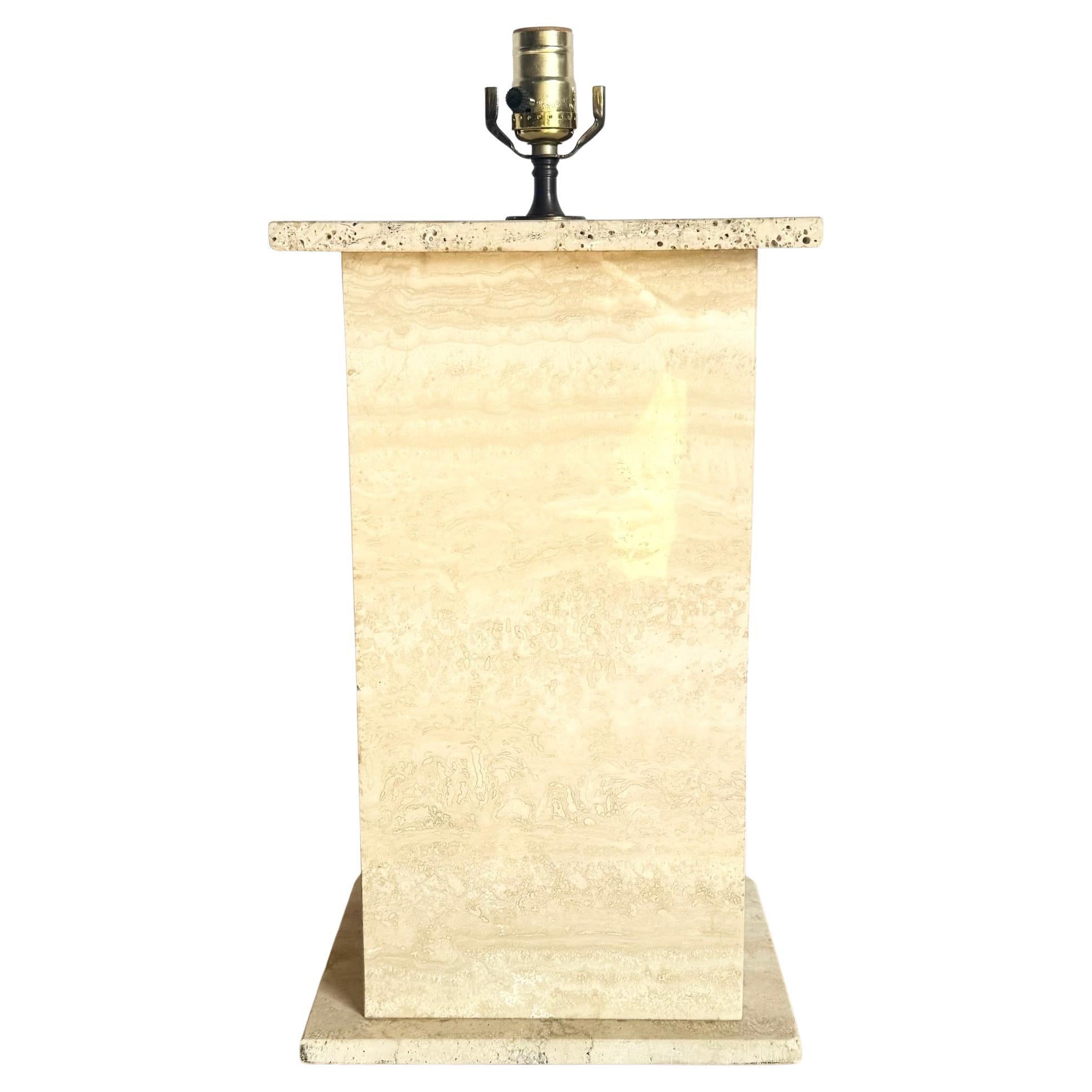 Vintage Travertine Table Lamp For Sale