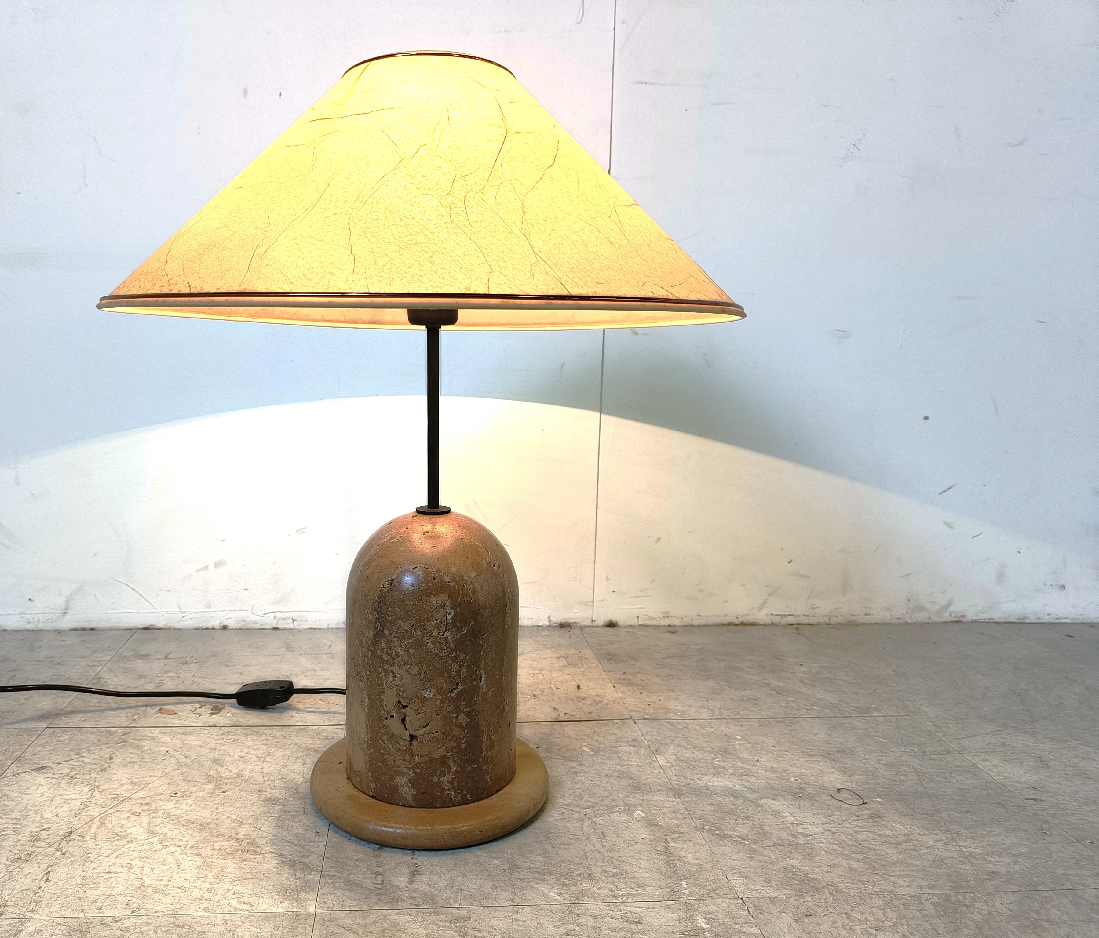 Vintage travertine table lamps, 1970s For Sale 3