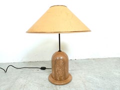 Vintage travertine table lamps, 1970s