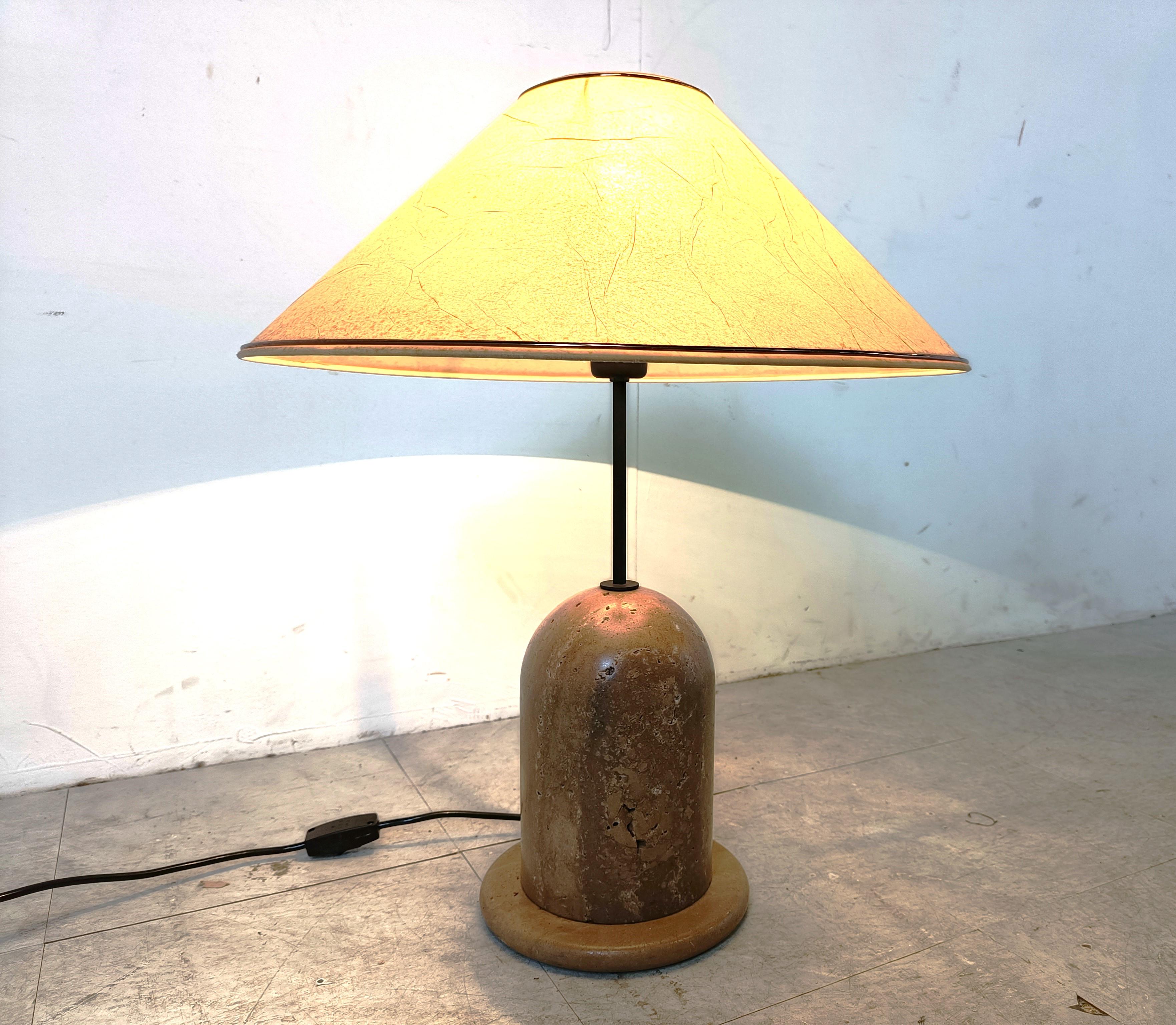 Vintage travertine table lamps, 1970s For Sale 1