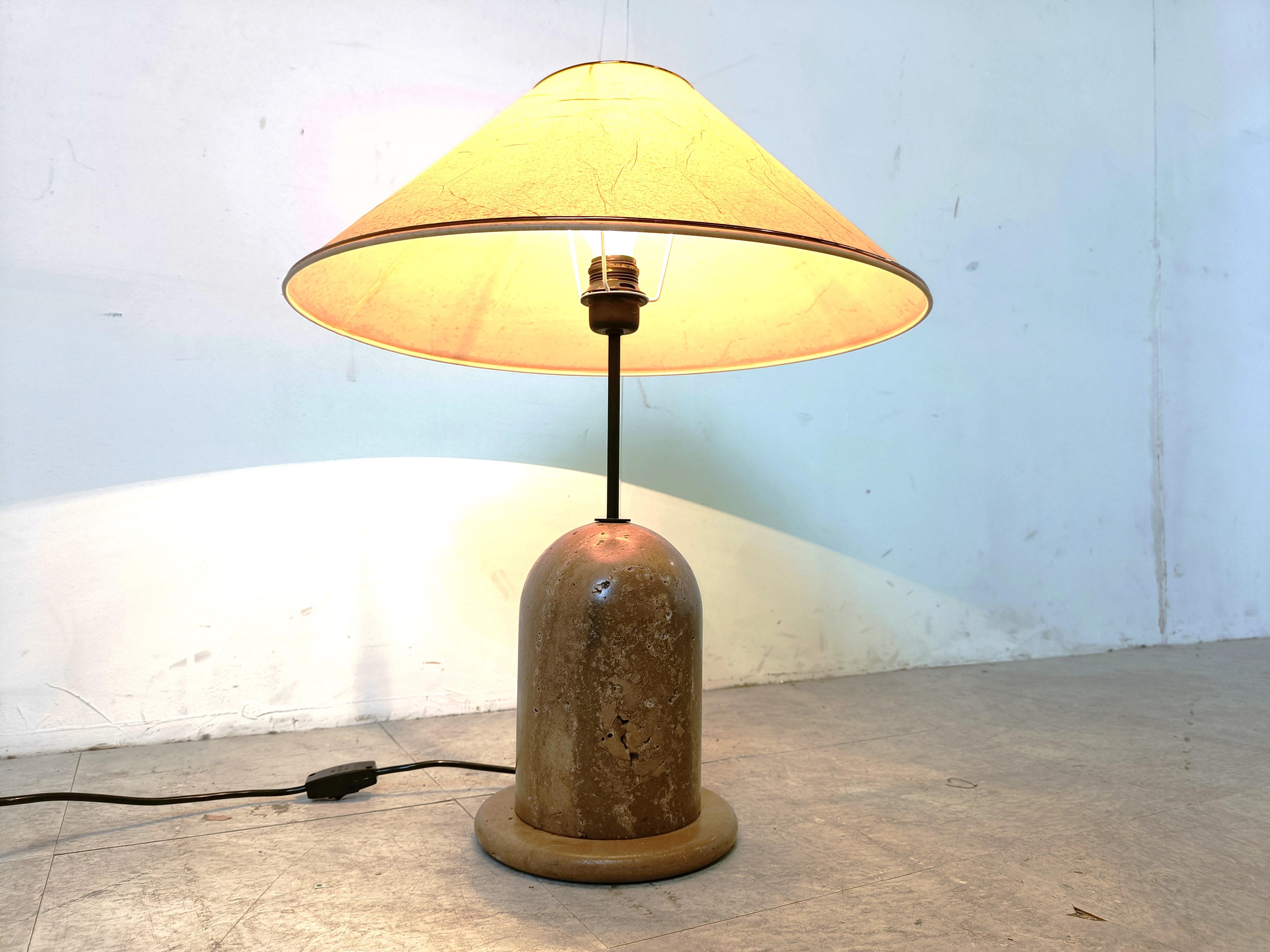 Vintage travertine table lamps, 1970s For Sale 2