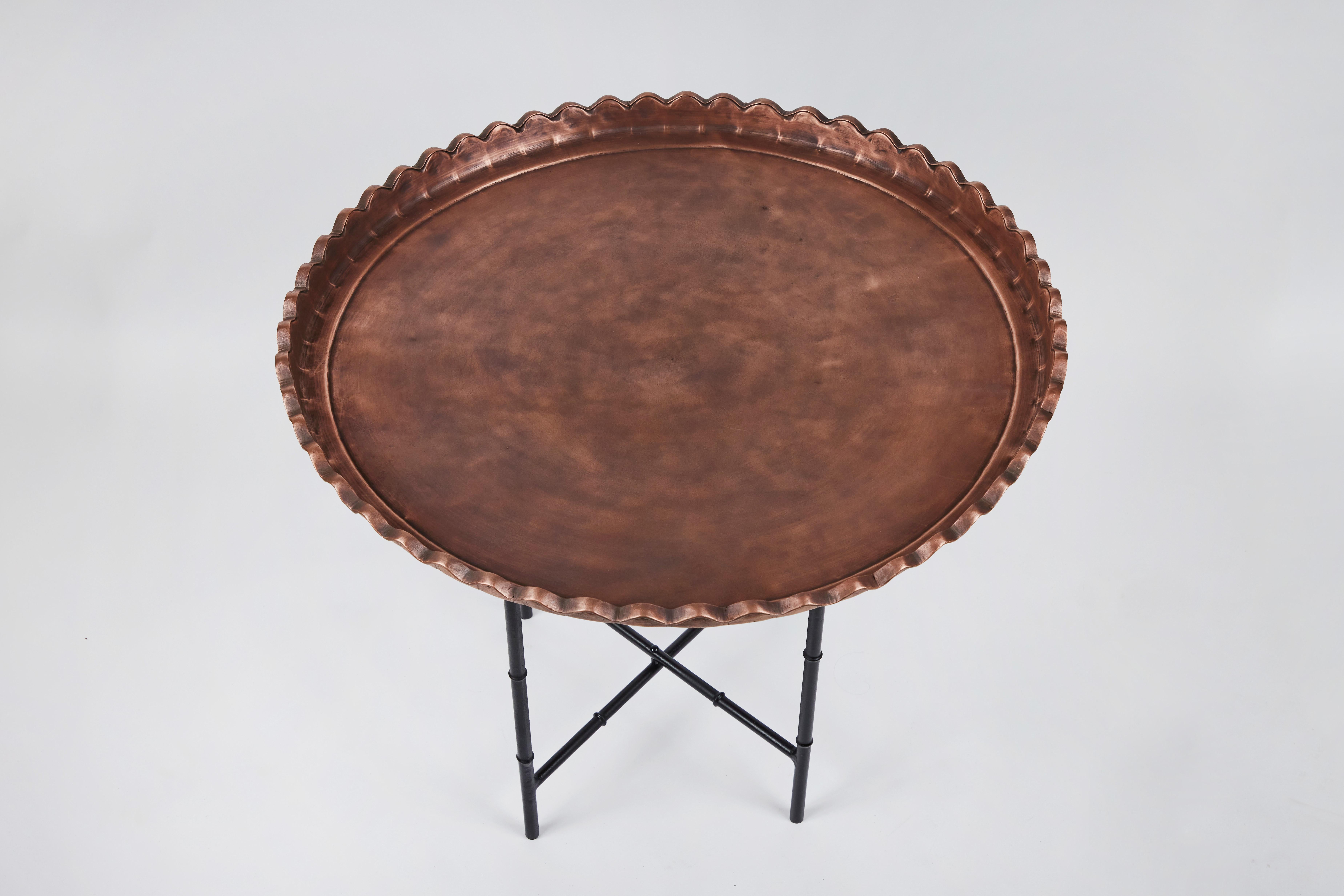 copper tray table