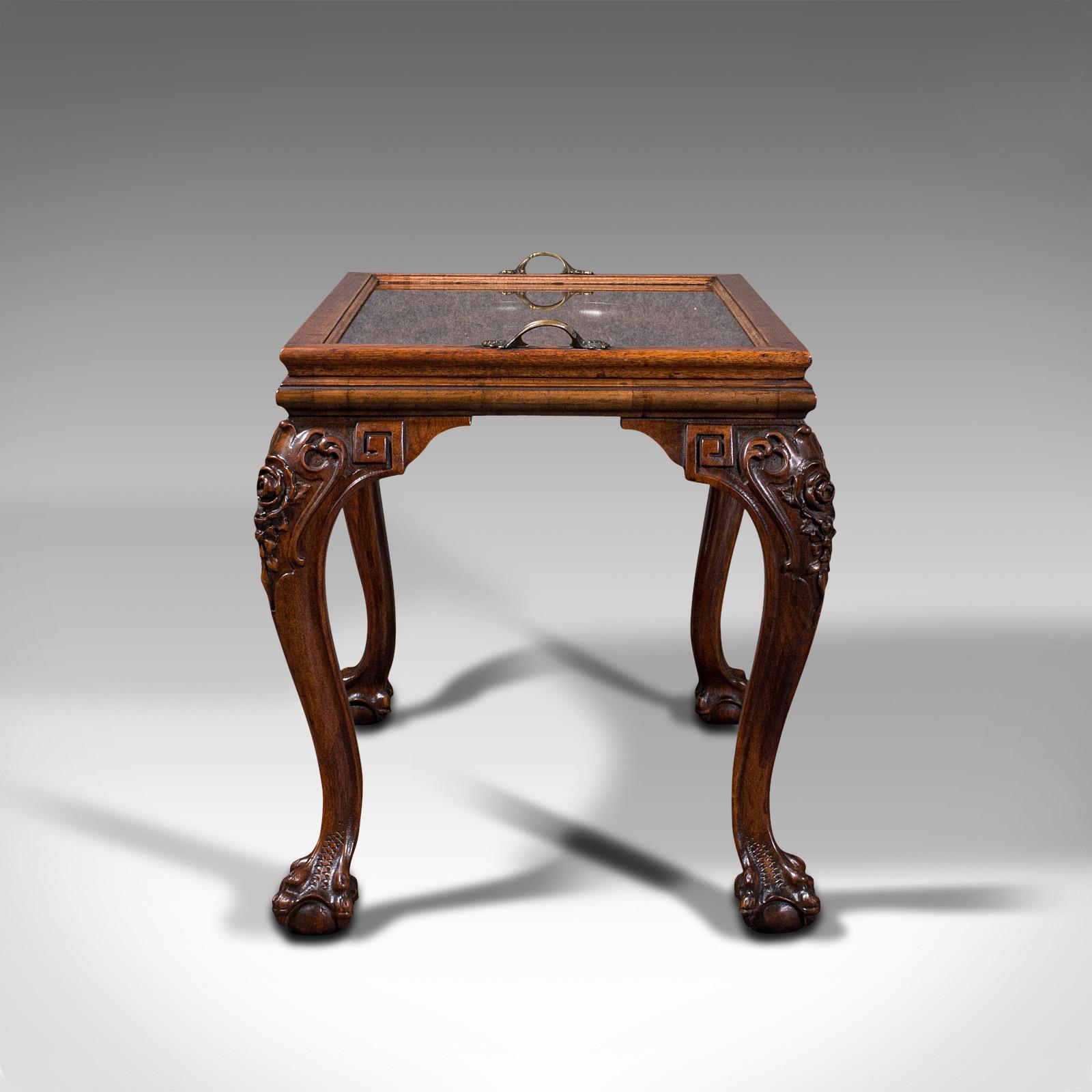 Vintage Tray Top Table, Oriental, Walnut, Decorative, Coffee, Art Deco, C.1940 In Good Condition For Sale In Hele, Devon, GB