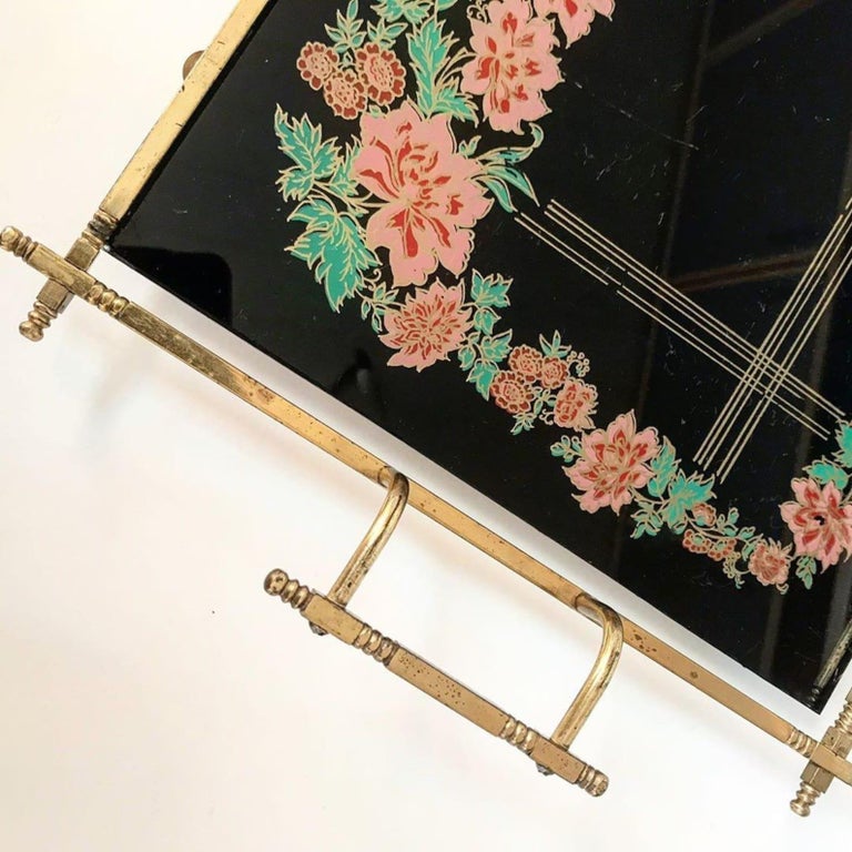 Vintage Tray With Handles Vintage Glass Tray Tray for Decor Tray for