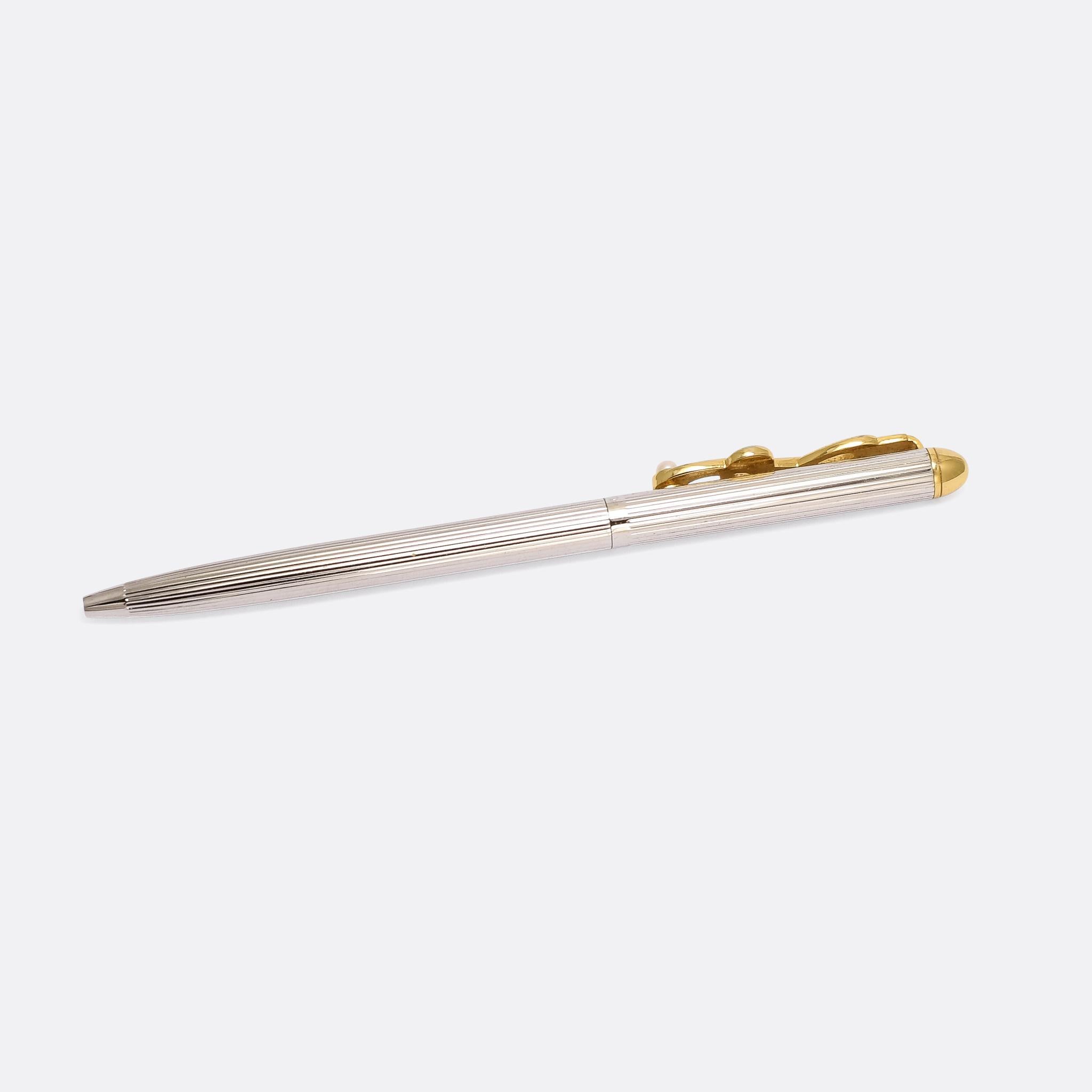 Treble Kleeblatt Mikimoto Perlenstift (Cabochon) im Angebot
