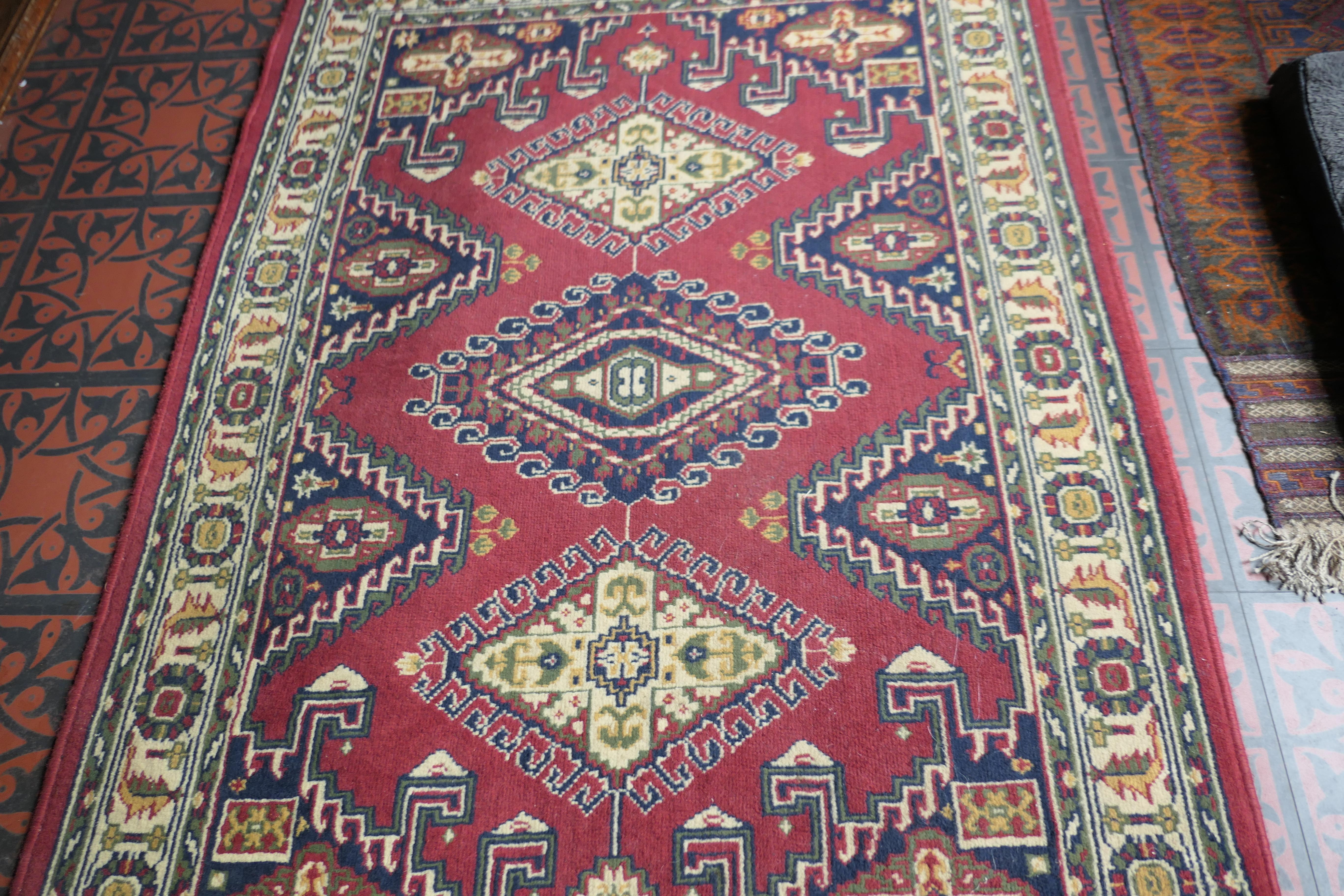 Folk Art Vintage Tree of Life Pattern Wool Carpet, Rug For Sale