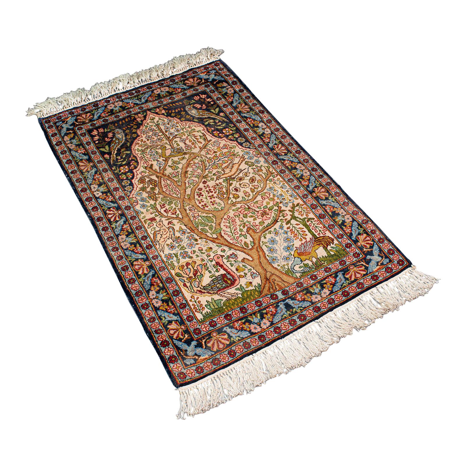 Vintage-Teppich „Baum des Lebens“, kaukasisch, gewebt, kleiner Teppich, Gebetsmatt, Art déco im Angebot