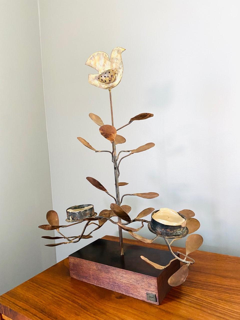 Vintage Tree of Life Sculpture by Emaus Talleres Monasticos In Good Condition For Sale In San Diego, CA